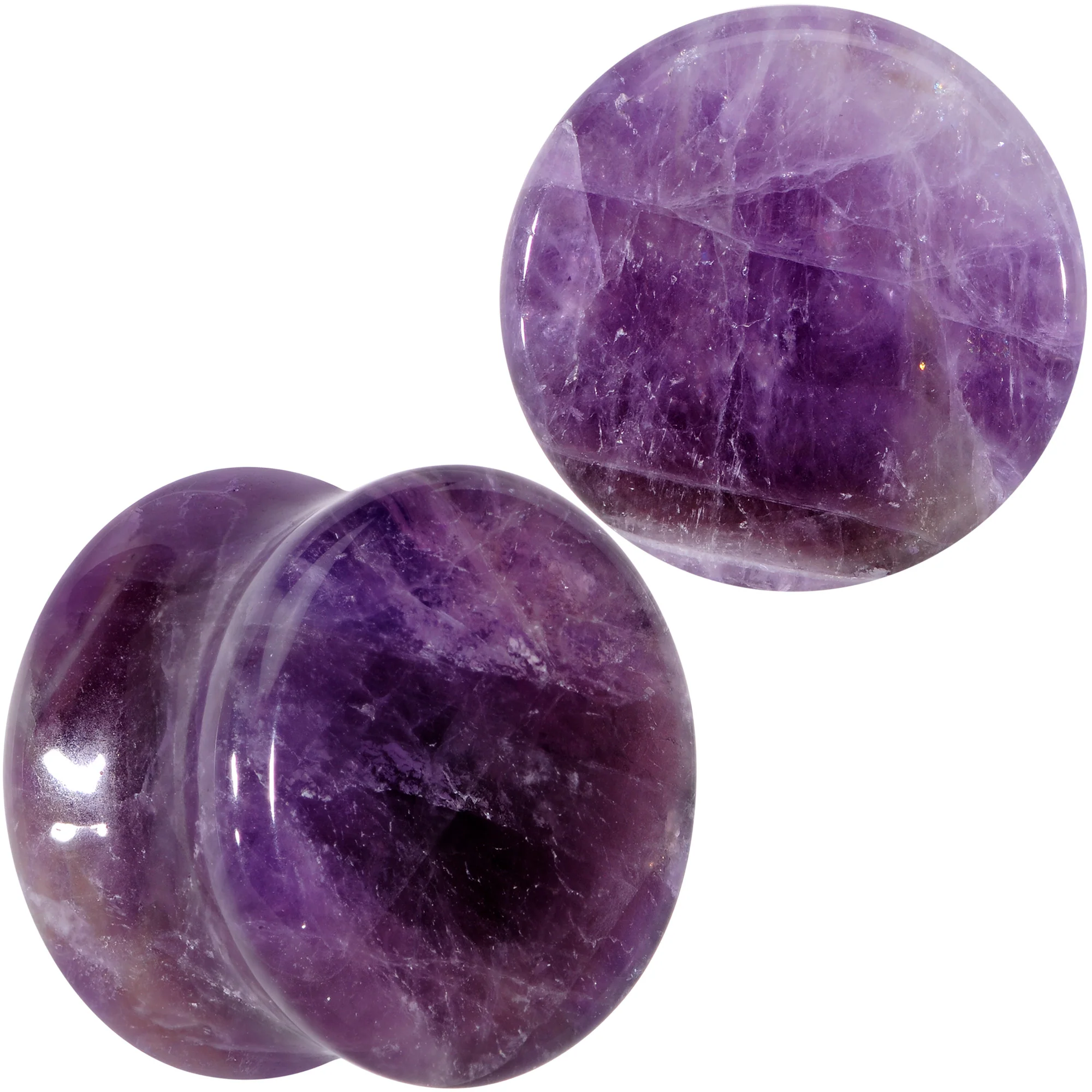 Natural Purple Amethyst Stone Saddle Plug Set - Image 9