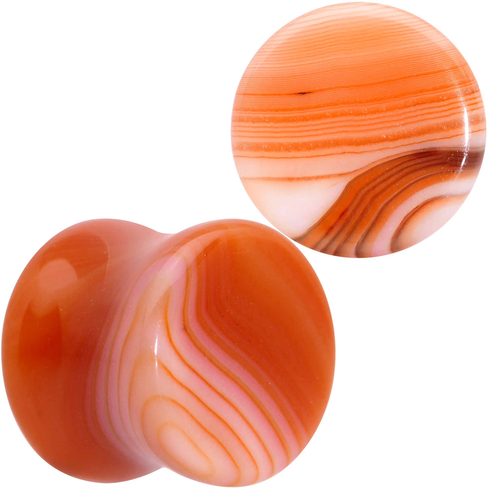 Natural Red Line Agate Stone Saddle Plug Set - Image 10