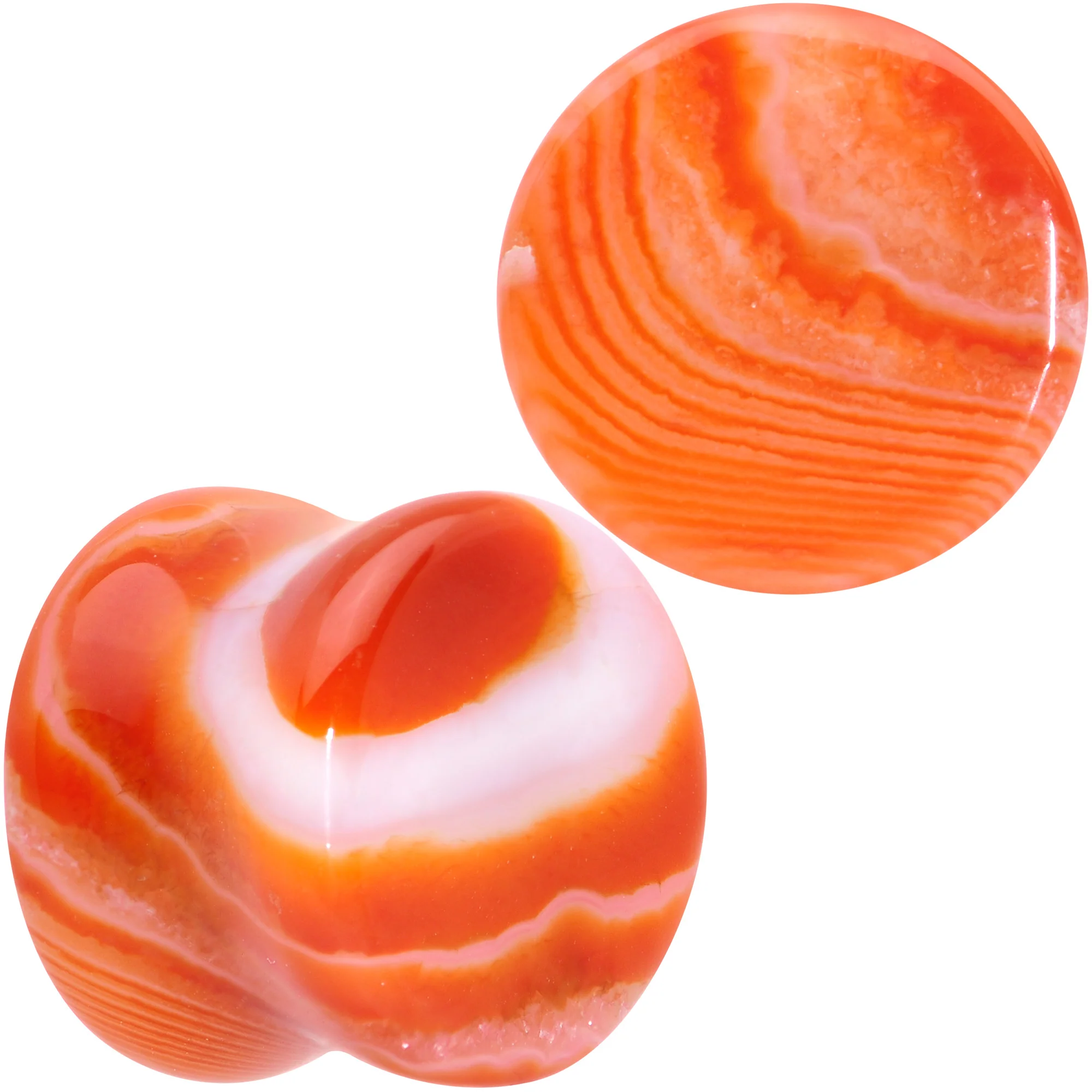 Natural Red Line Agate Stone Saddle Plug Set - Image 11
