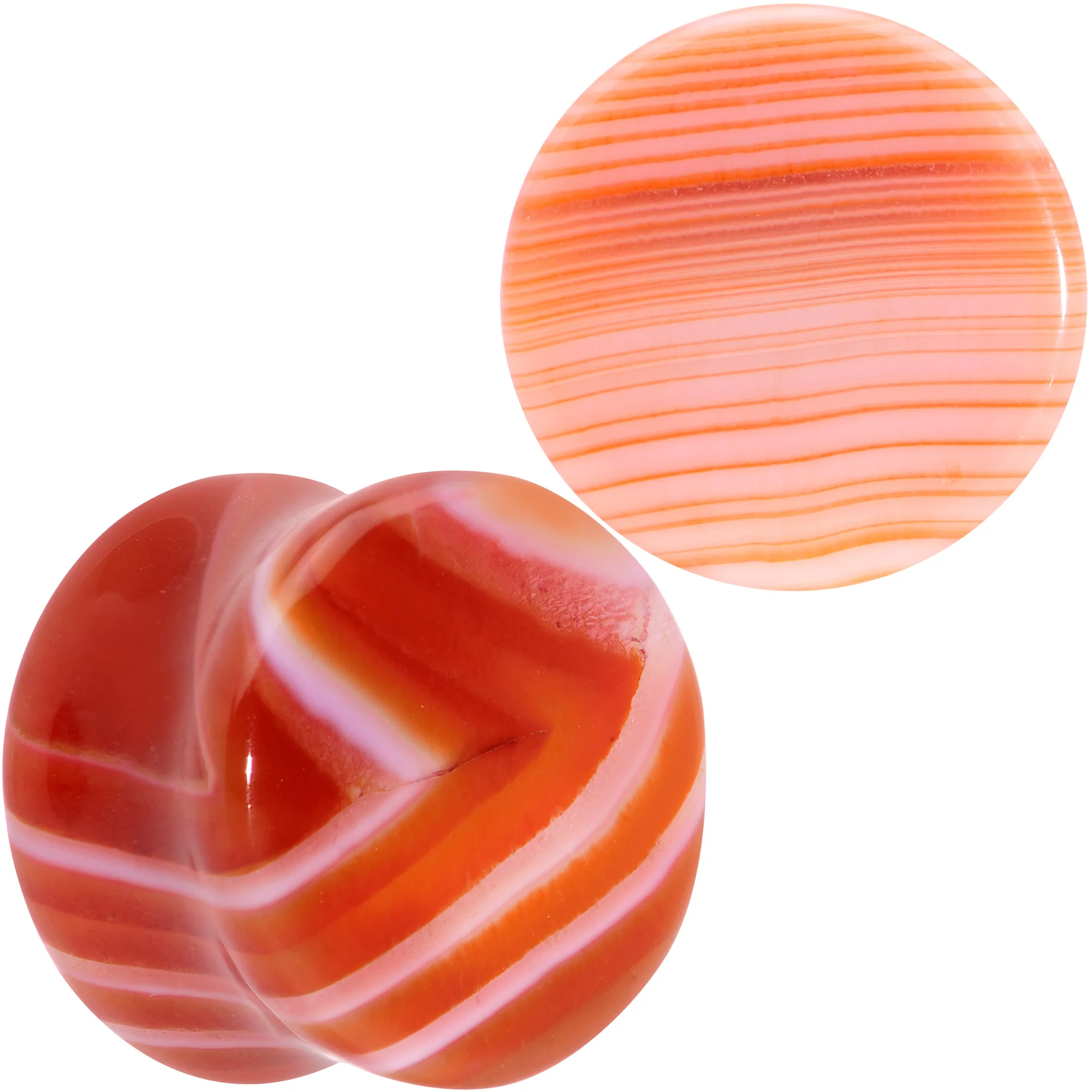 Natural Red Line Agate Stone Saddle Plug Set - Image 12