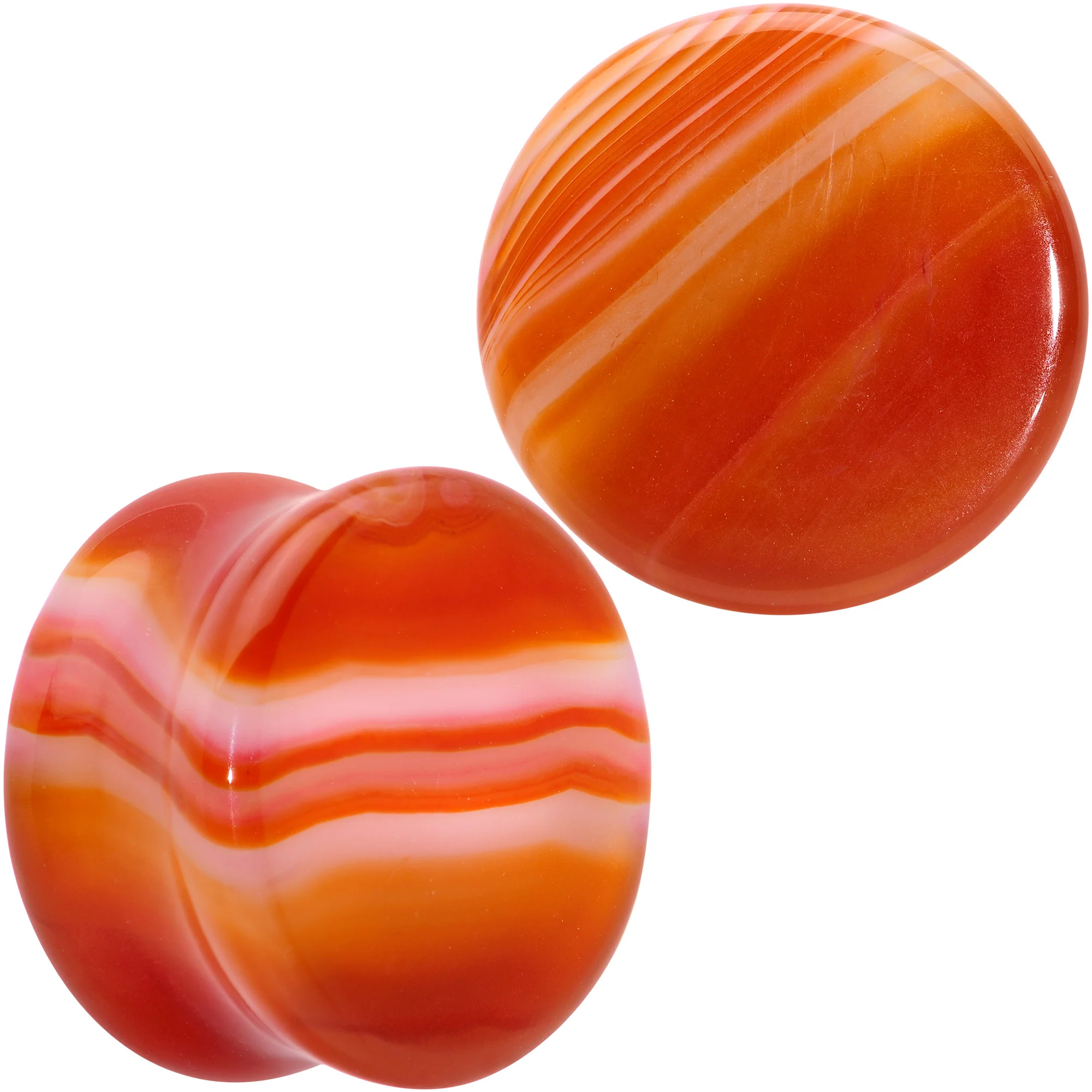 Natural Red Line Agate Stone Saddle Plug Set - Image 13