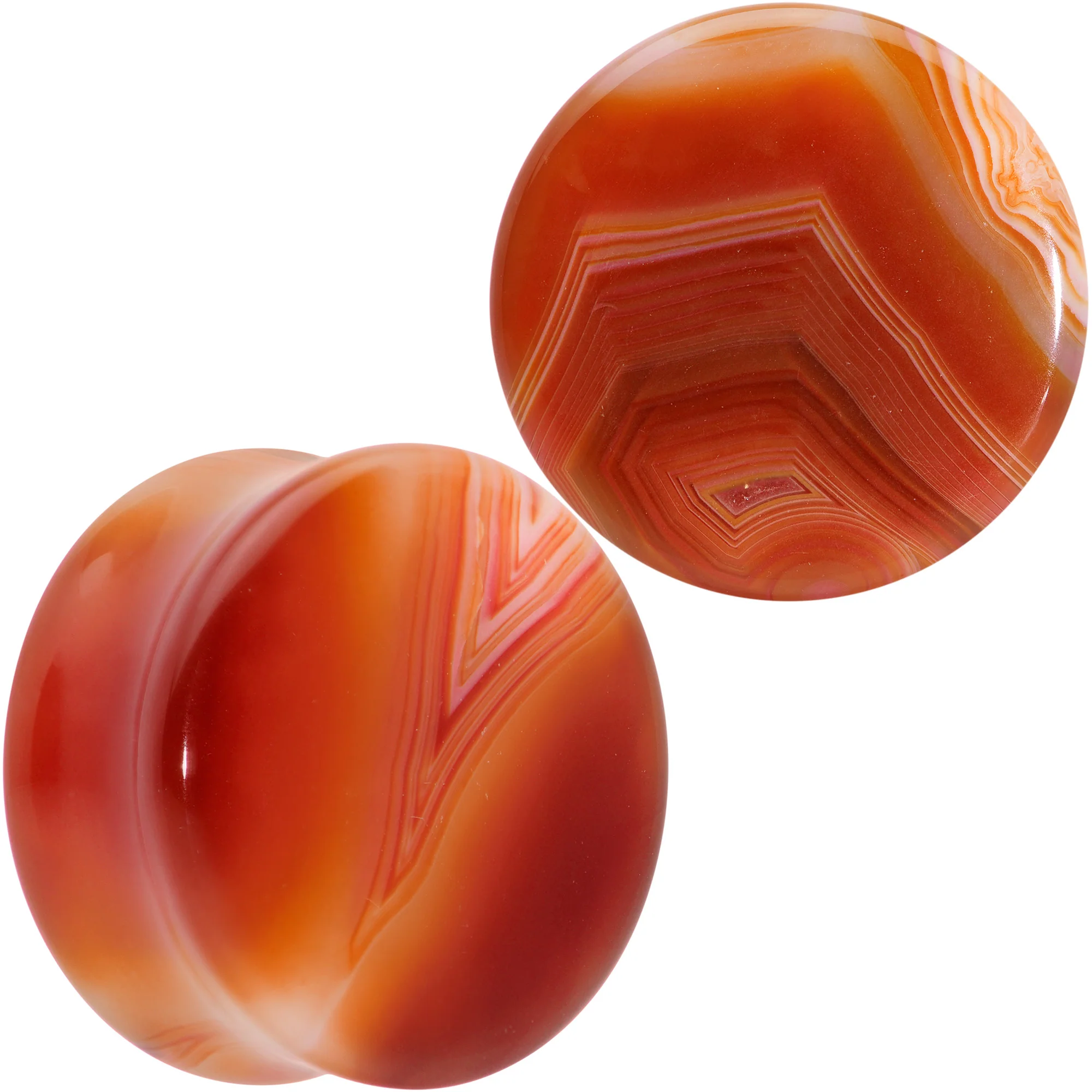 Natural Red Line Agate Stone Saddle Plug Set - Image 14