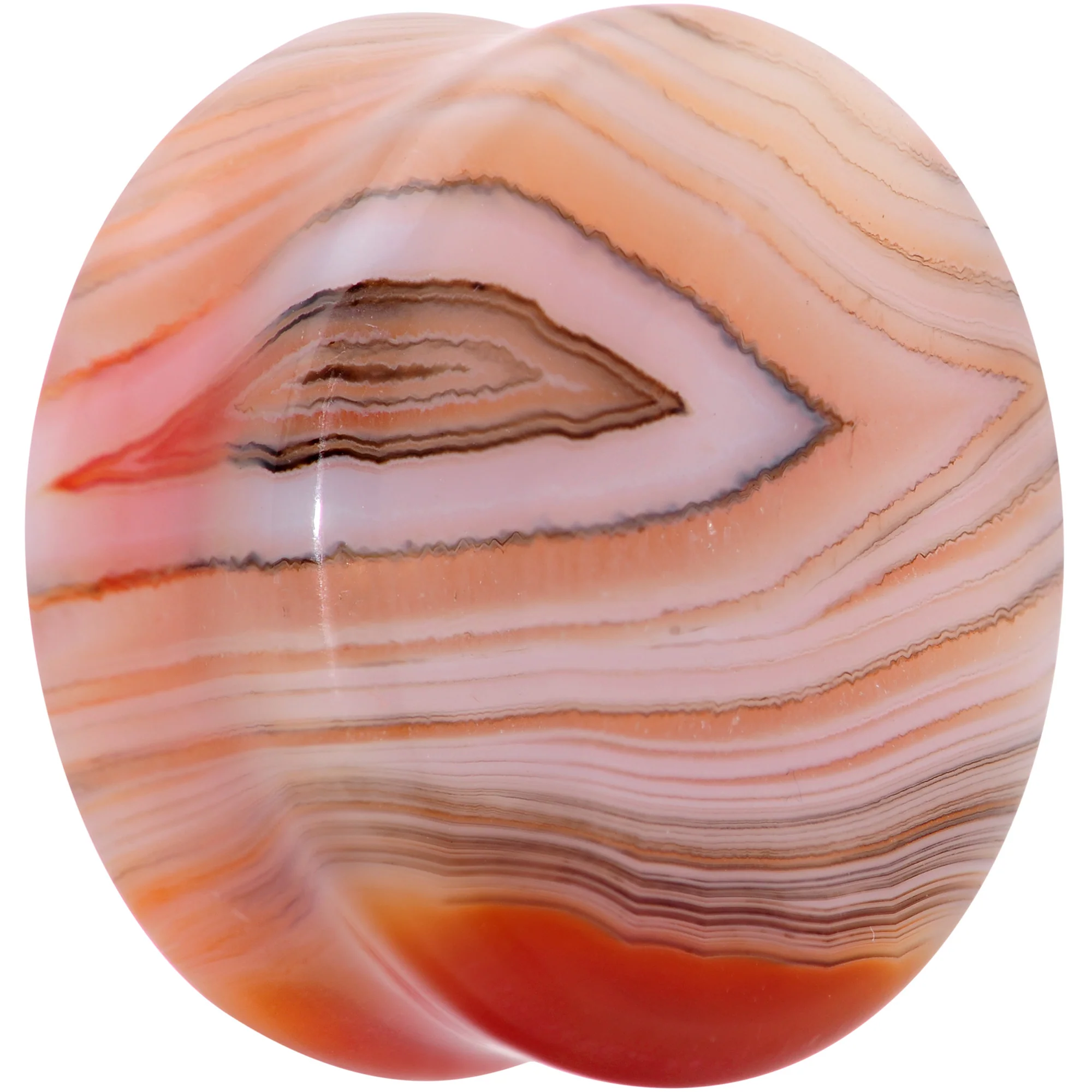 Natural Red Line Agate Stone Saddle Plug Set - Image 3