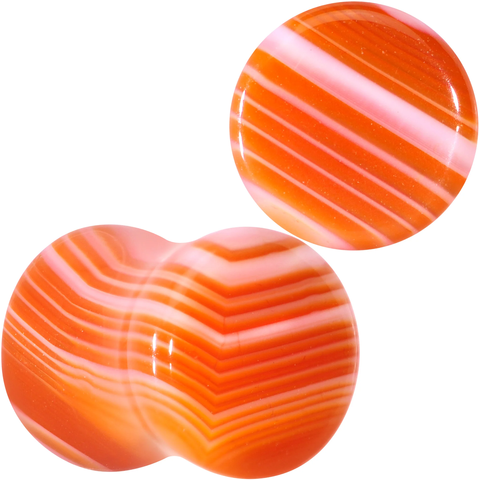 Natural Red Line Agate Stone Saddle Plug Set - Image 7