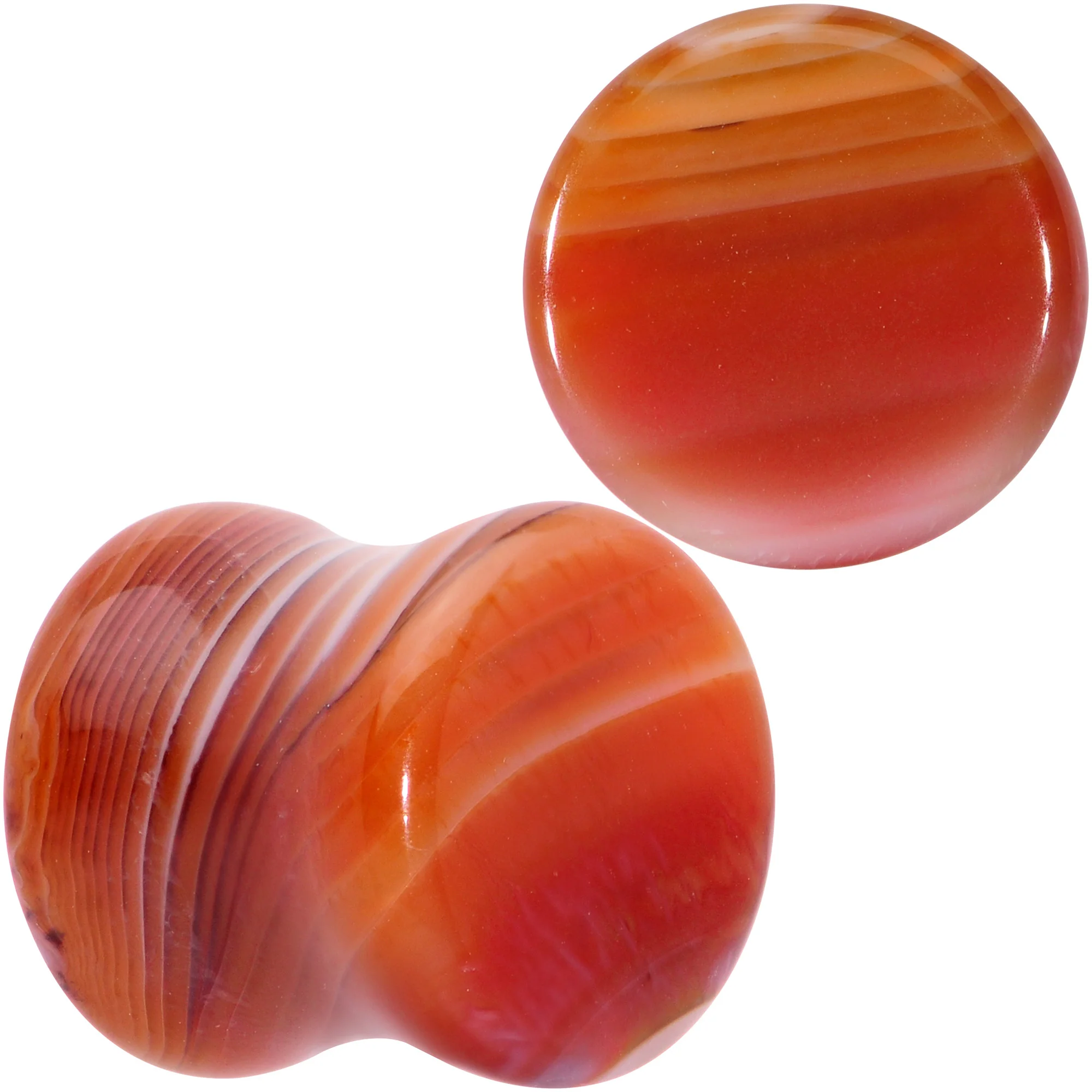 Natural Red Line Agate Stone Saddle Plug Set - Image 8