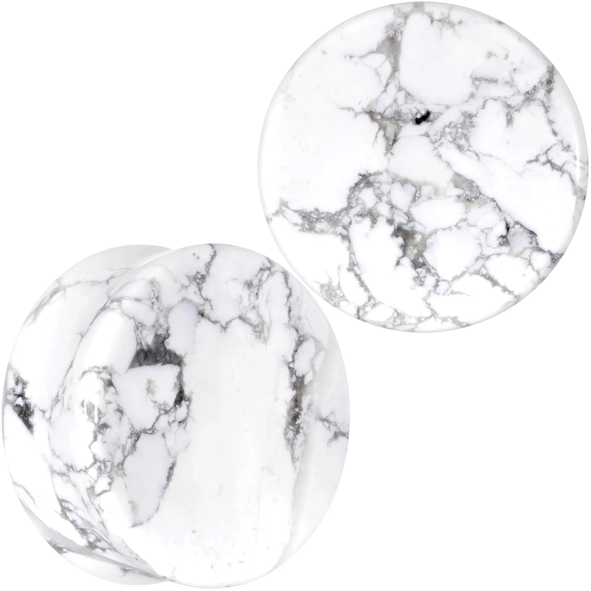 Natural White Howlite Stone Saddle Plug Set - Image 2
