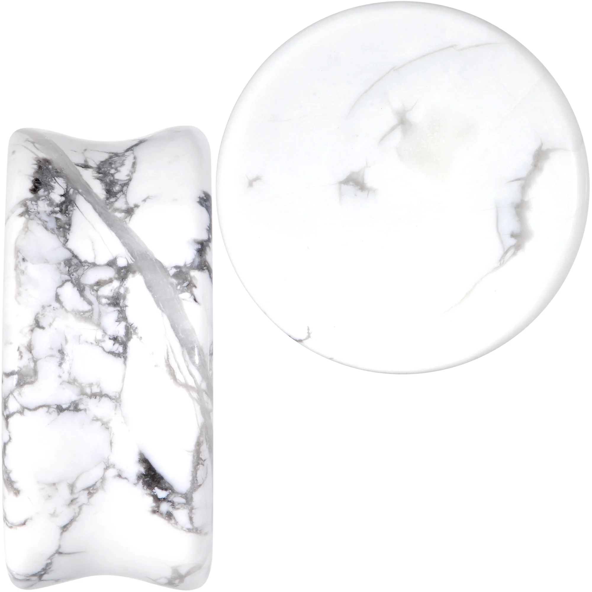 Natural White Howlite Stone Saddle Plug Set - Image 3