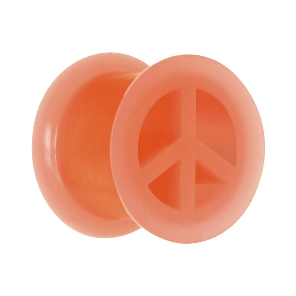 Neon Silicone Peace Sign Tunnel 00G to 14mm - Image 4