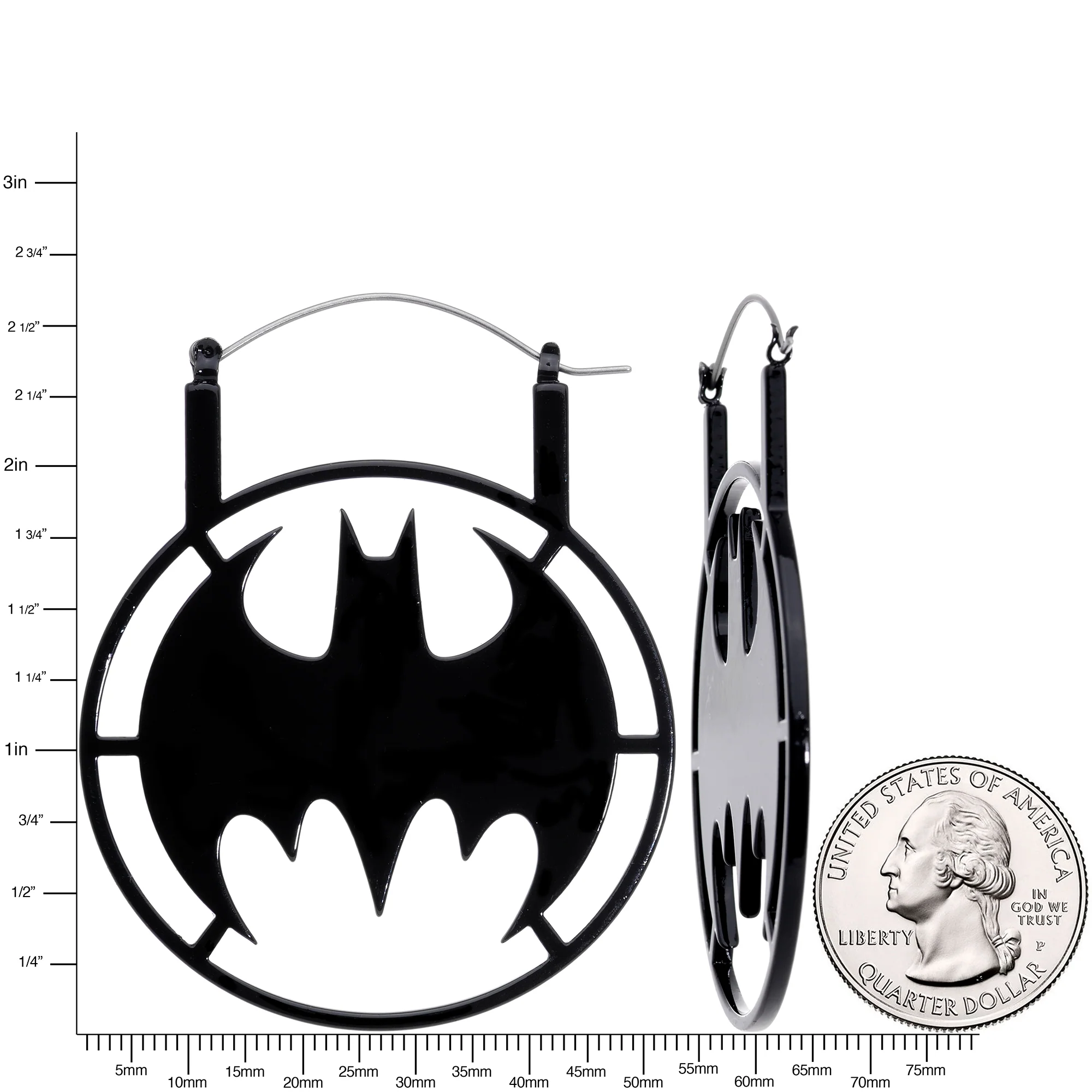 Officially Licensed DC Comics Batman Tunnel Plug Earrings - Image 4