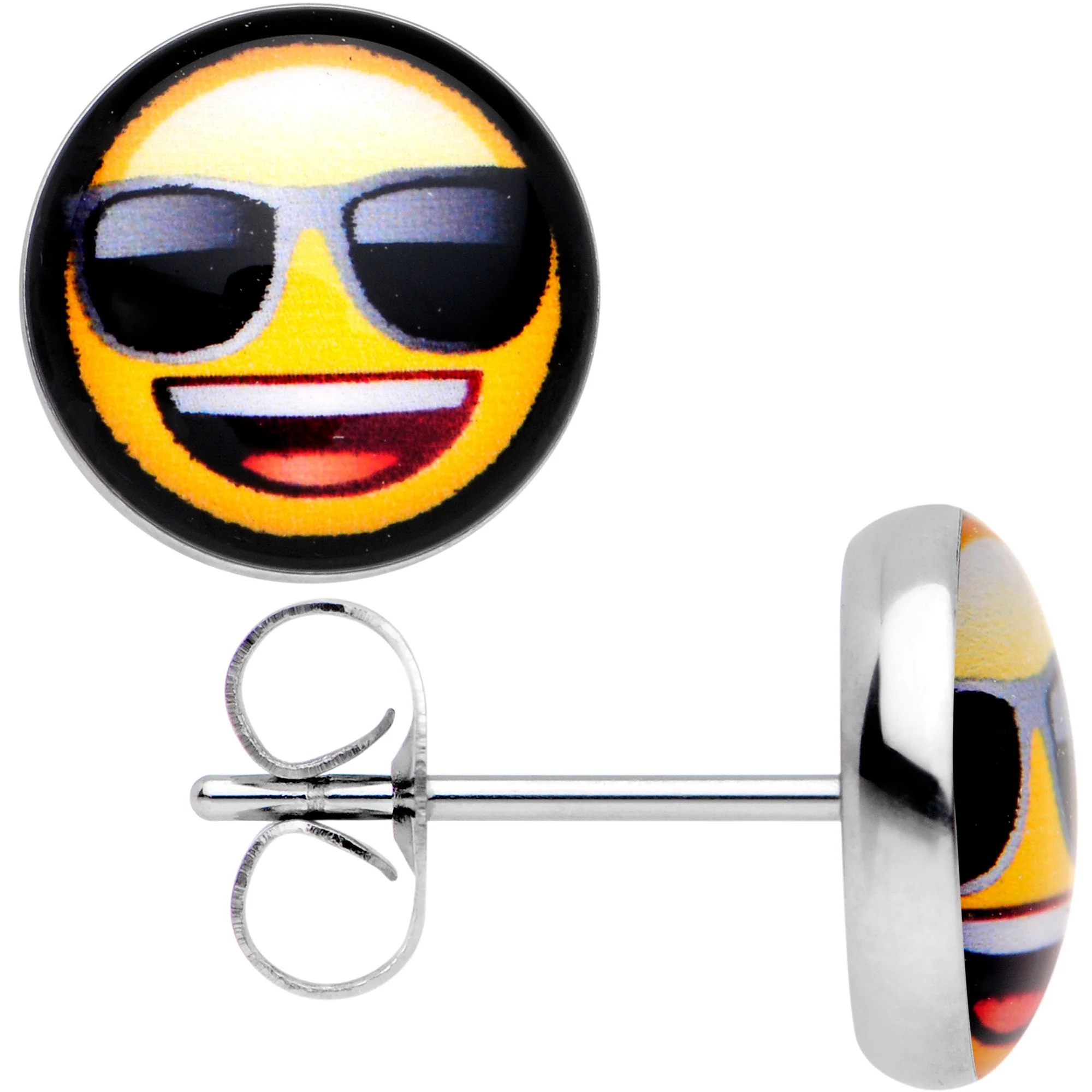 Officially Licensed Smiley Sunglasses emoji Stud Earrings - Image 2