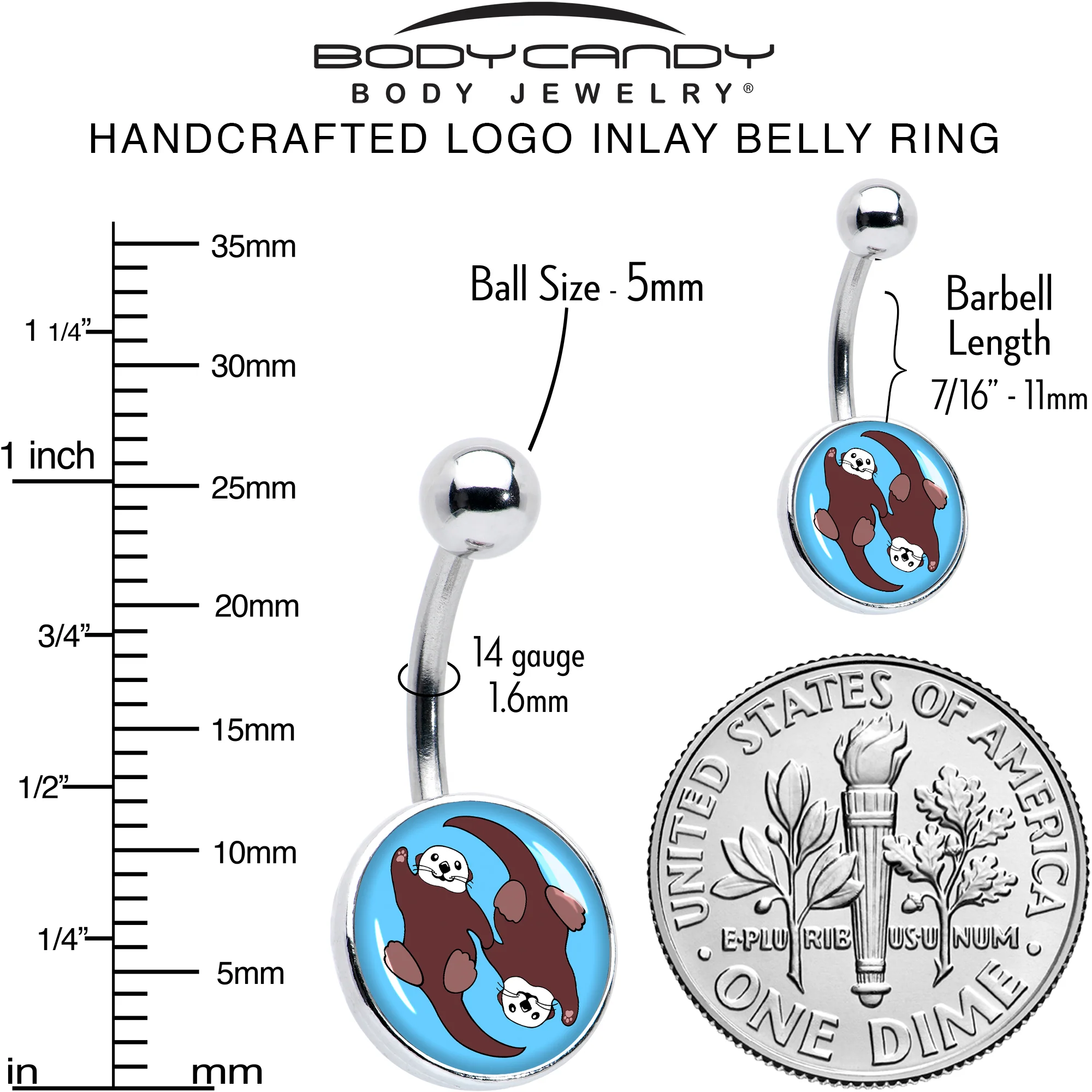 Oh My Otters Animal Belly Ring by Onyx O - Image 6
