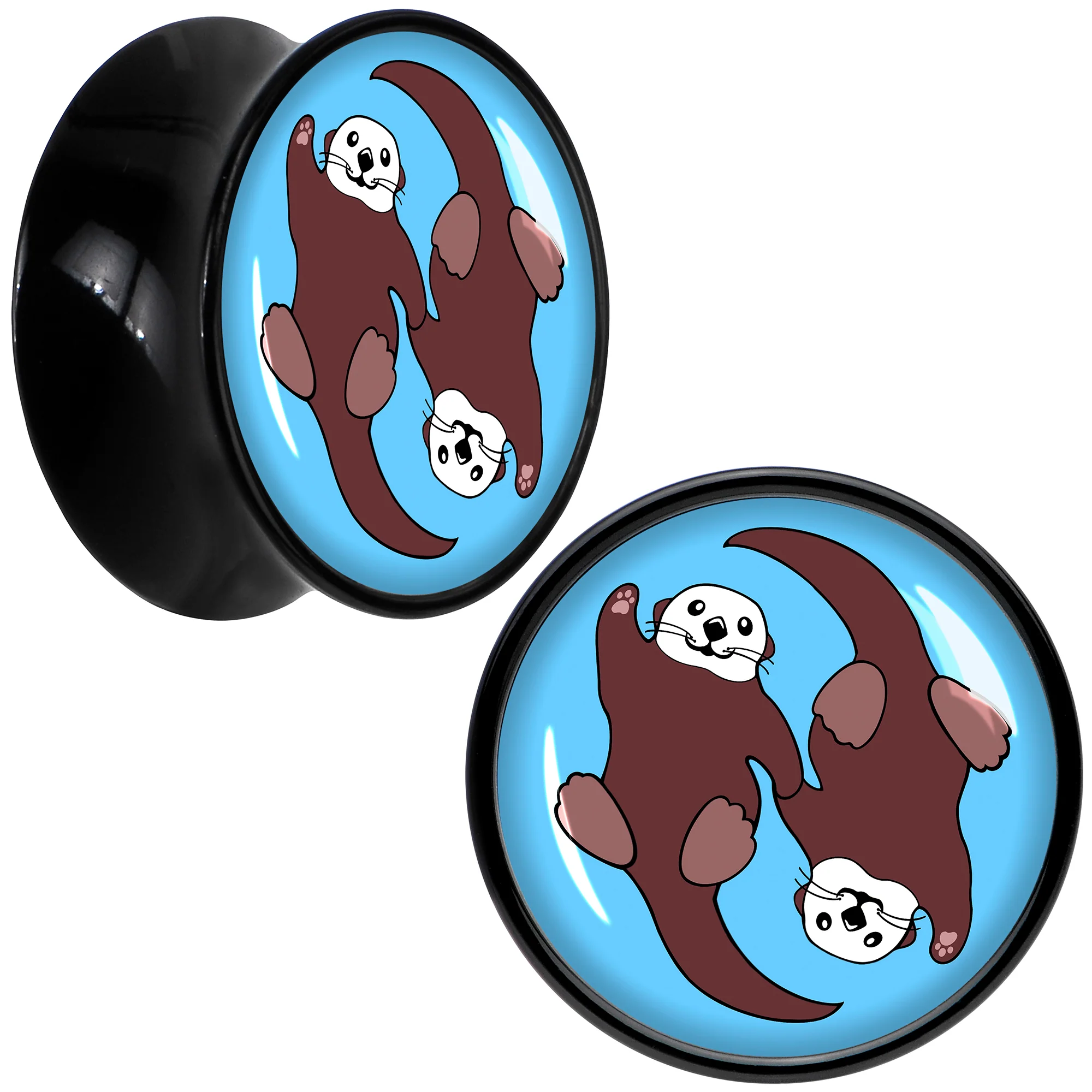 Oh My Otters Animal Black Acrylic Saddle Plug Set by Onyx O - Image 8