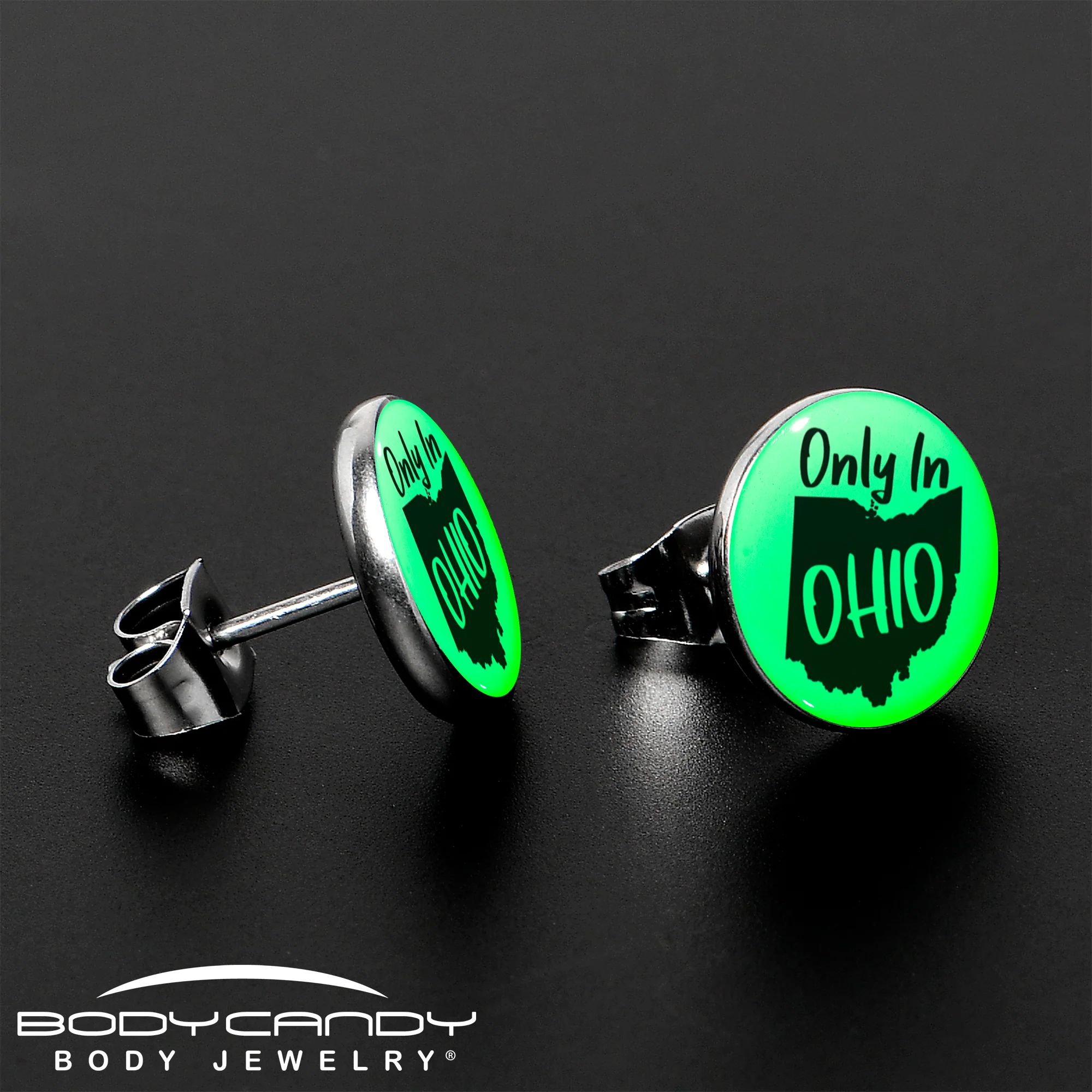 Only in Ohio Glow in the Dark Stud Earrings by Onyx O - Image 3