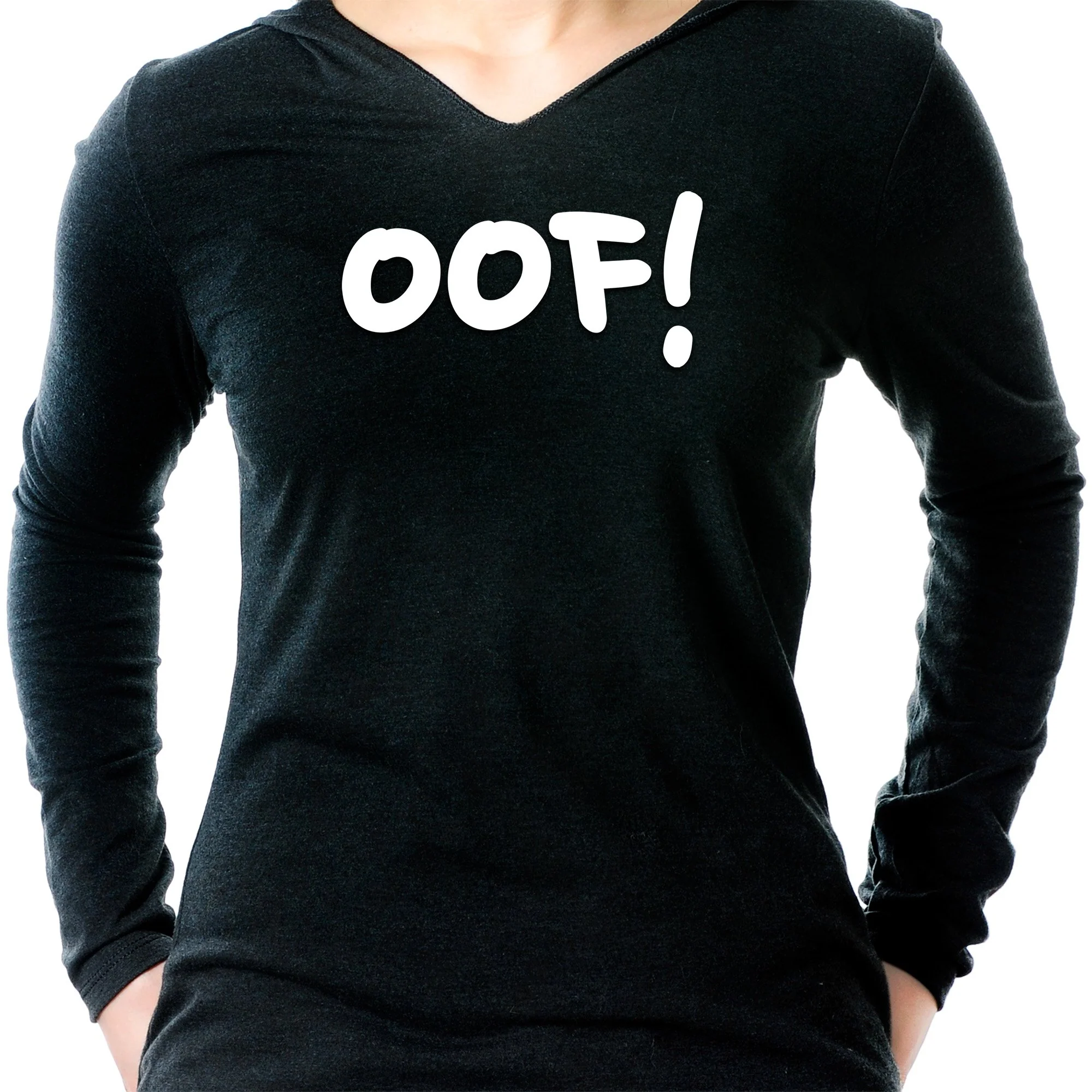 oof! Black Tapered Long Sleeve Hoodie - Image 6