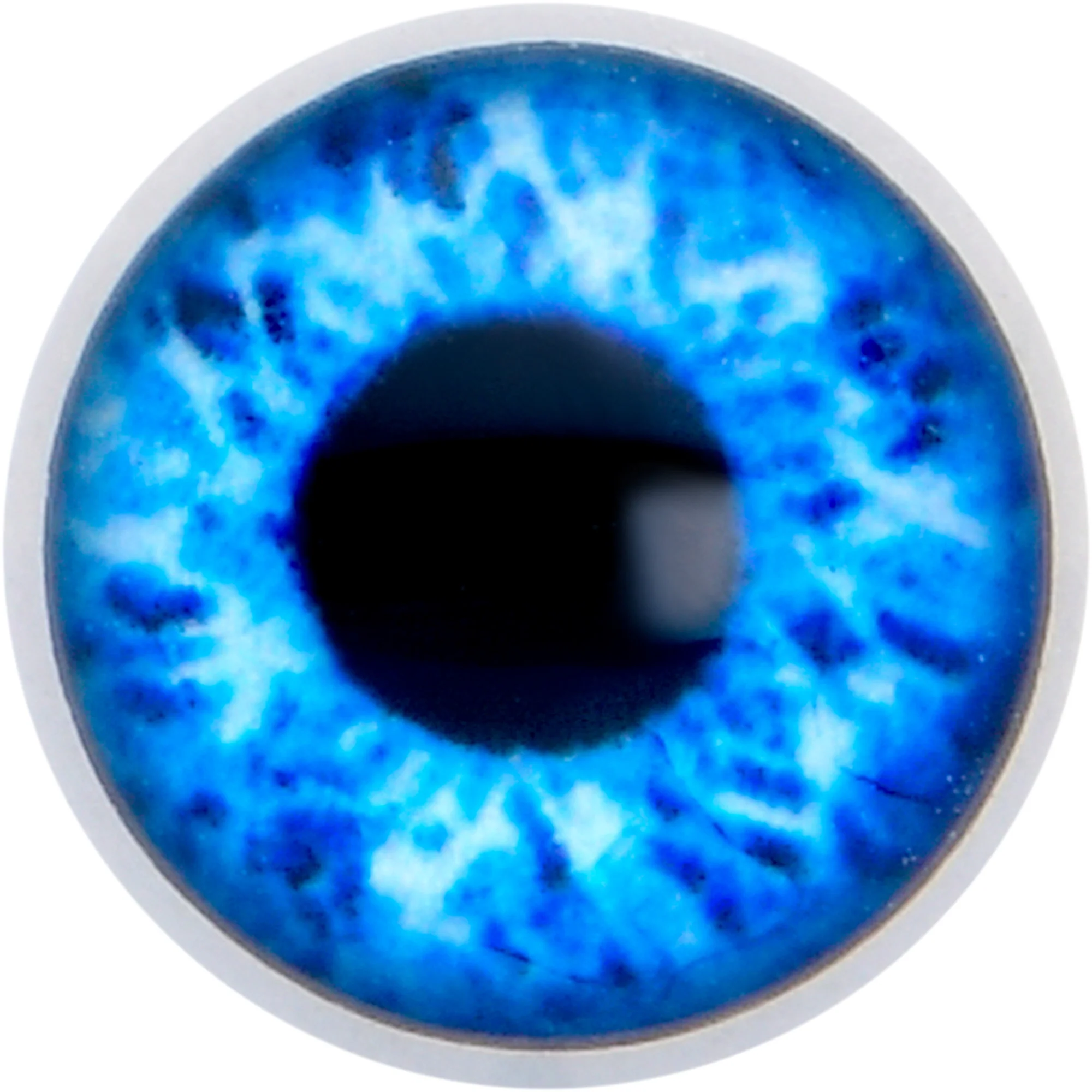 Open Blue Eye Barbell Tongue Ring - Image 3