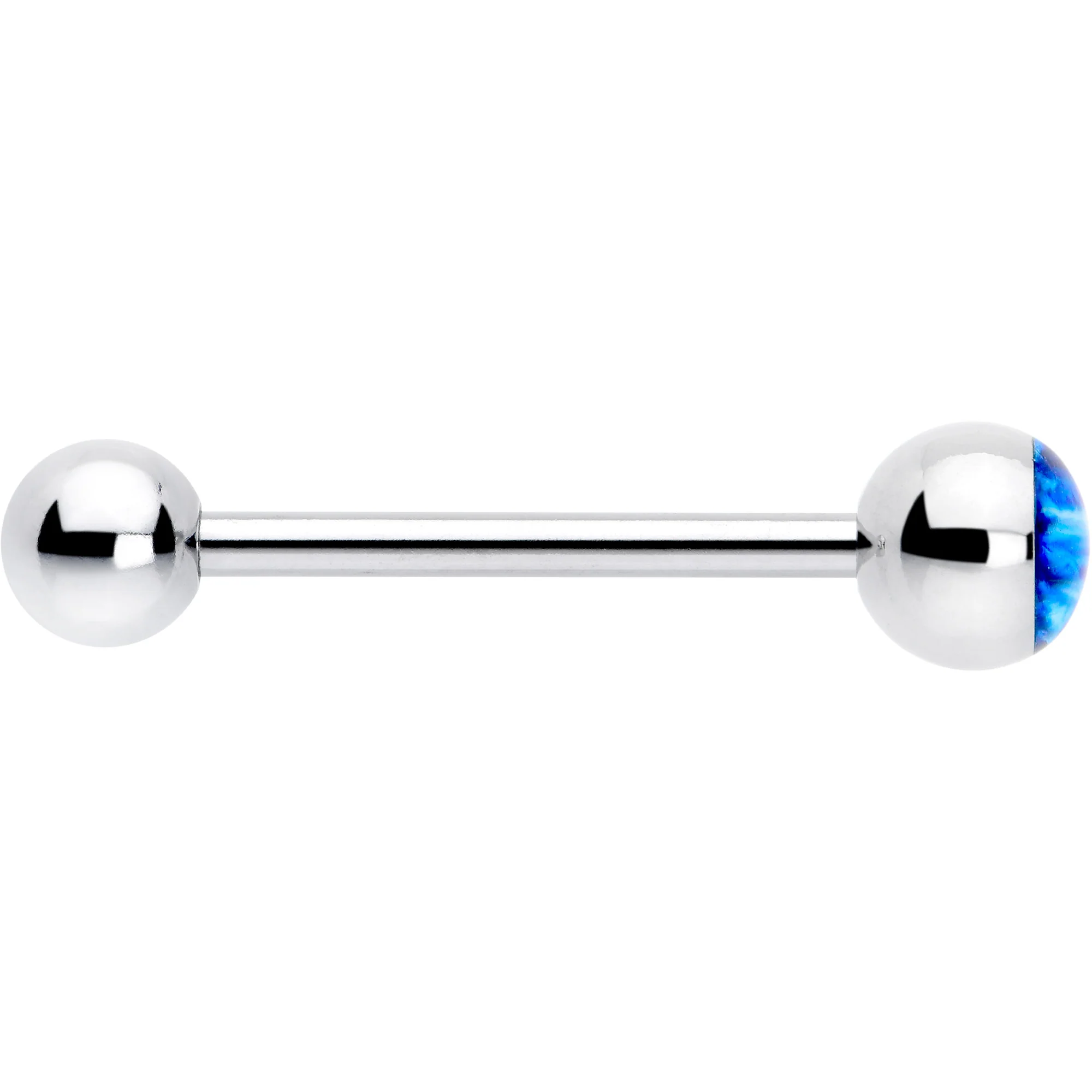Open Blue Eye Barbell Tongue Ring - Image 4