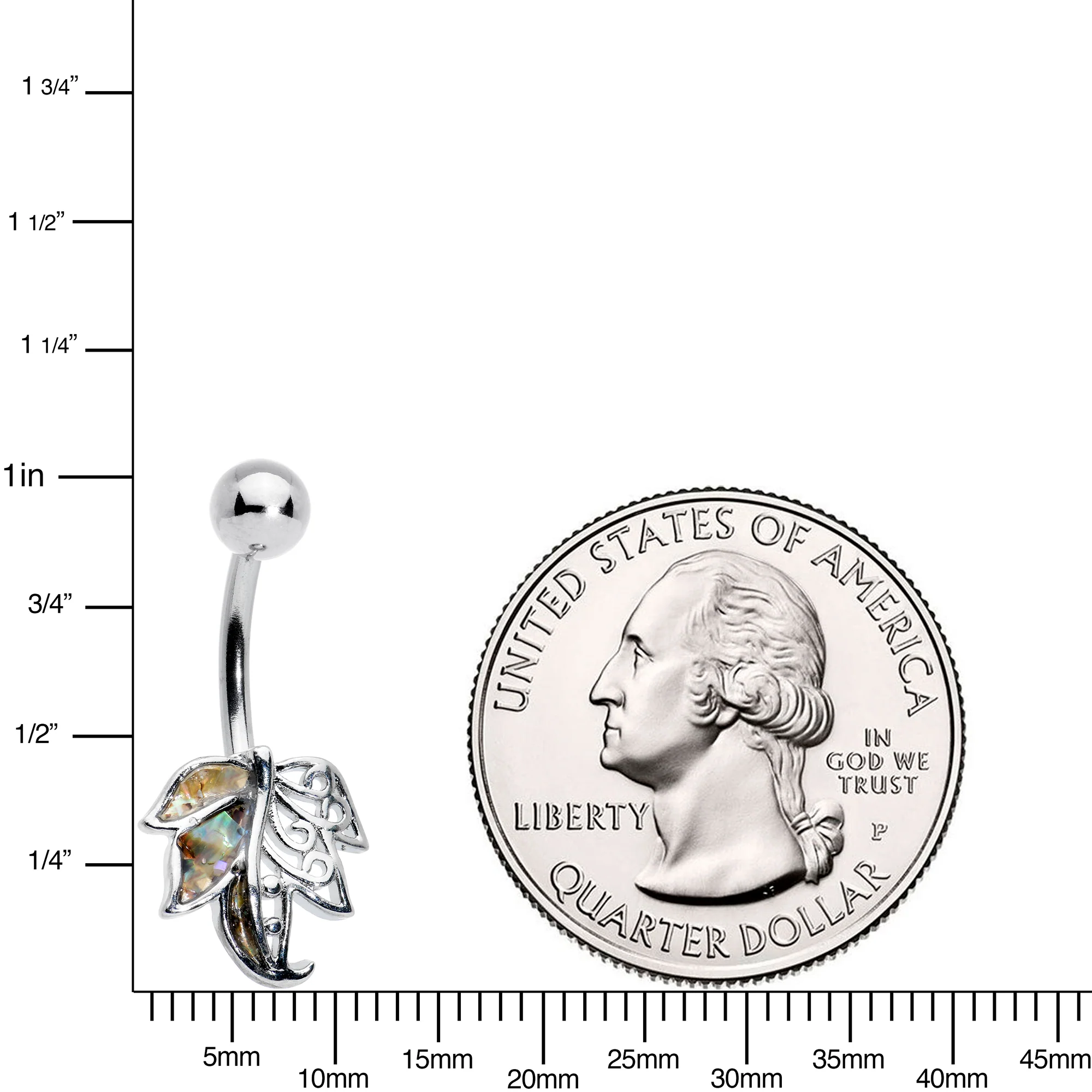 Openwork Multicolor Autumn Leaf Belly Ring - Image 2