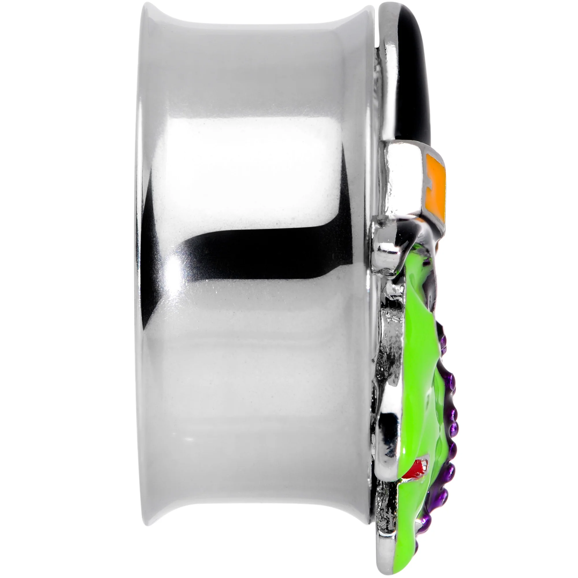Orange Gem Green Witch Halloween Double Flare Tunnel Plug Set - Image 5