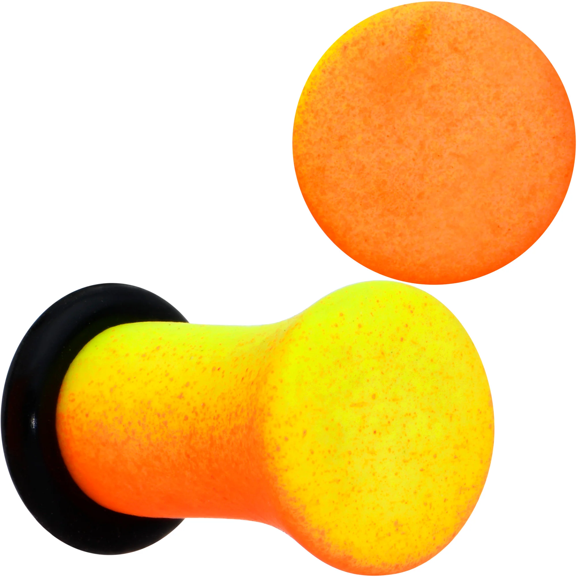 Orange Yellow Ombre Matte Acrylic Single Flare Plug Set Sizes 2mm-12mm - Image 10