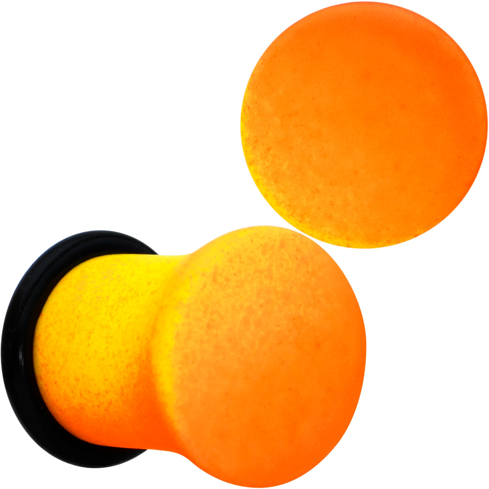 Orange Yellow Ombre Matte Acrylic Single Flare Plug Set Sizes 2mm-12mm - Image 5