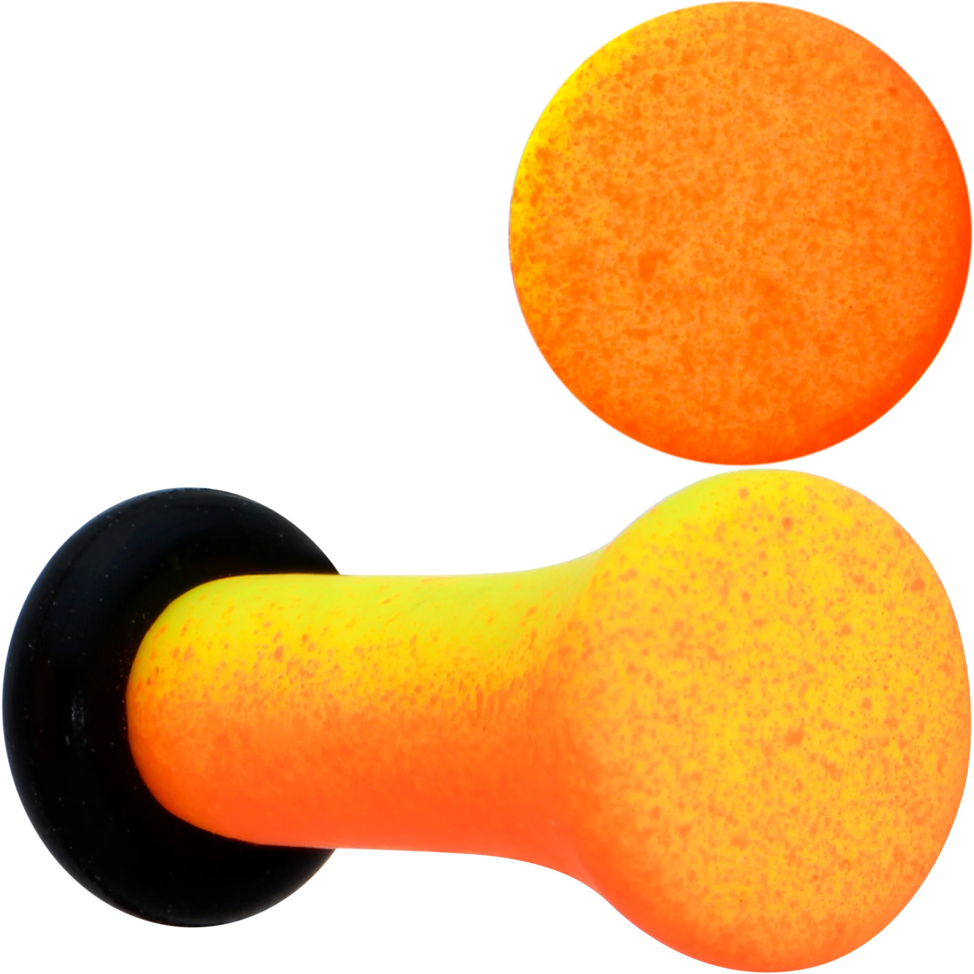 Orange Yellow Ombre Matte Acrylic Single Flare Plug Set Sizes 2mm-12mm - Image 8