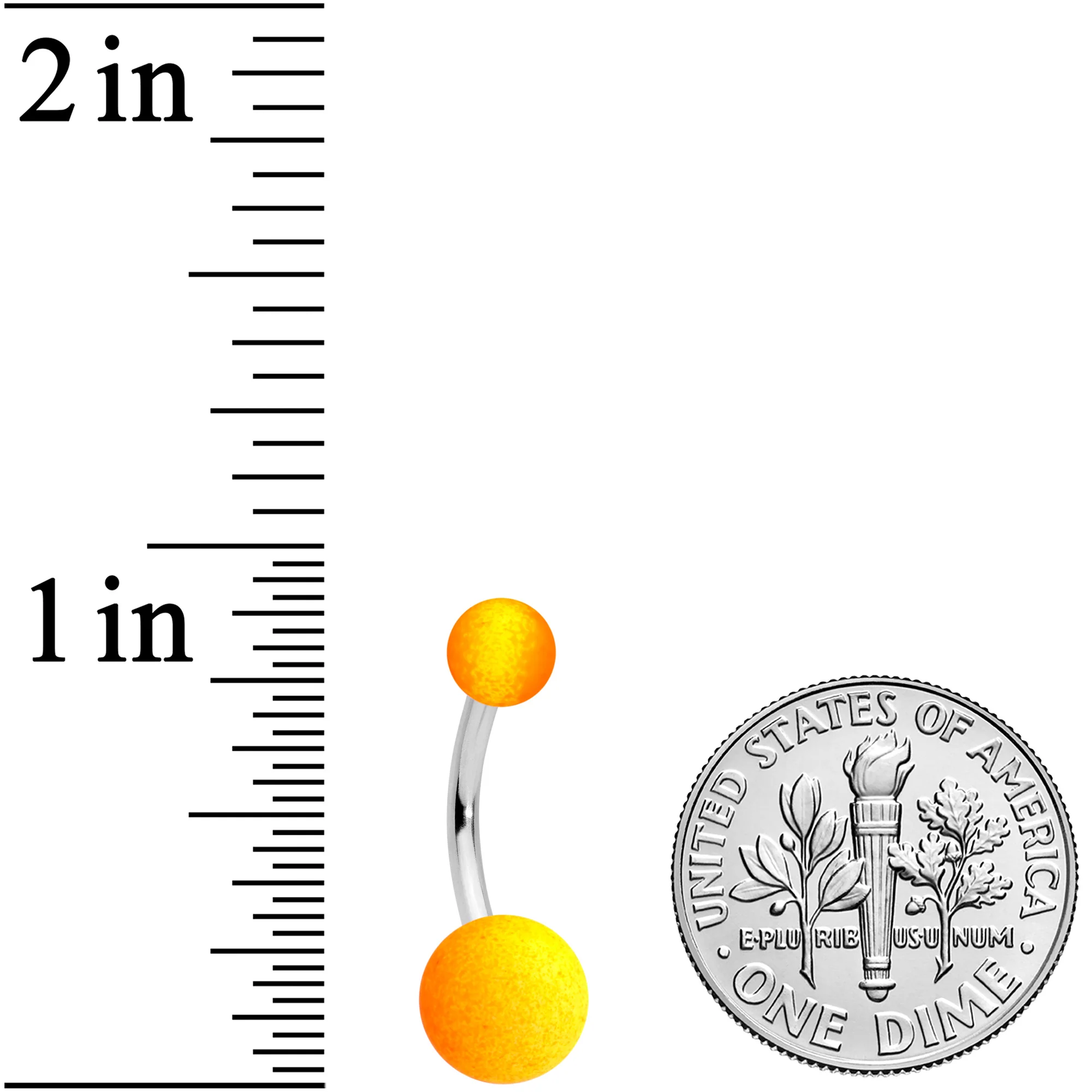 Orange Yellow Ombre Soft Finish Belly Ring - Image 2