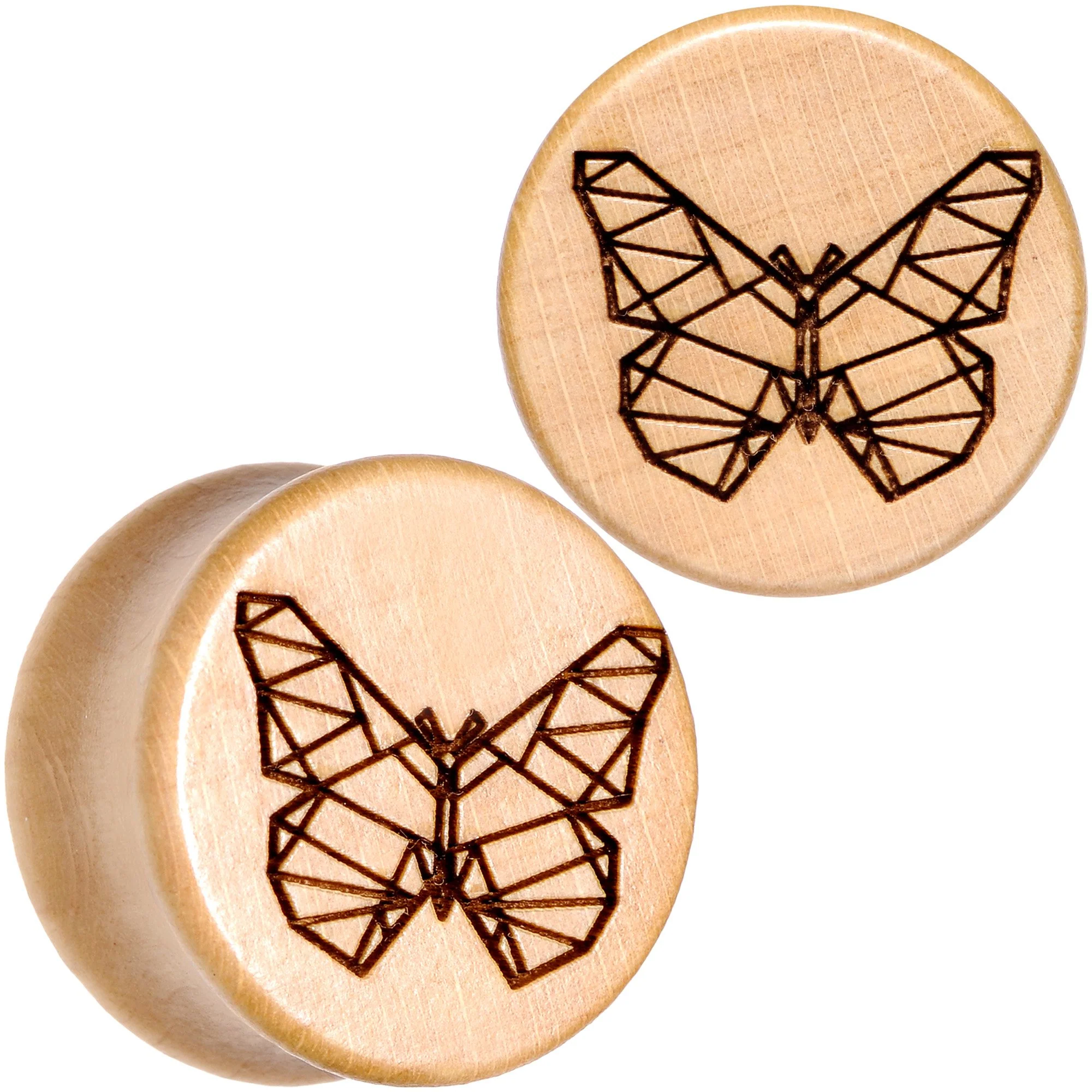 Organic Beechwood Geometric Butterfly Saddle Plug Set 0G to 25mm - Image 11