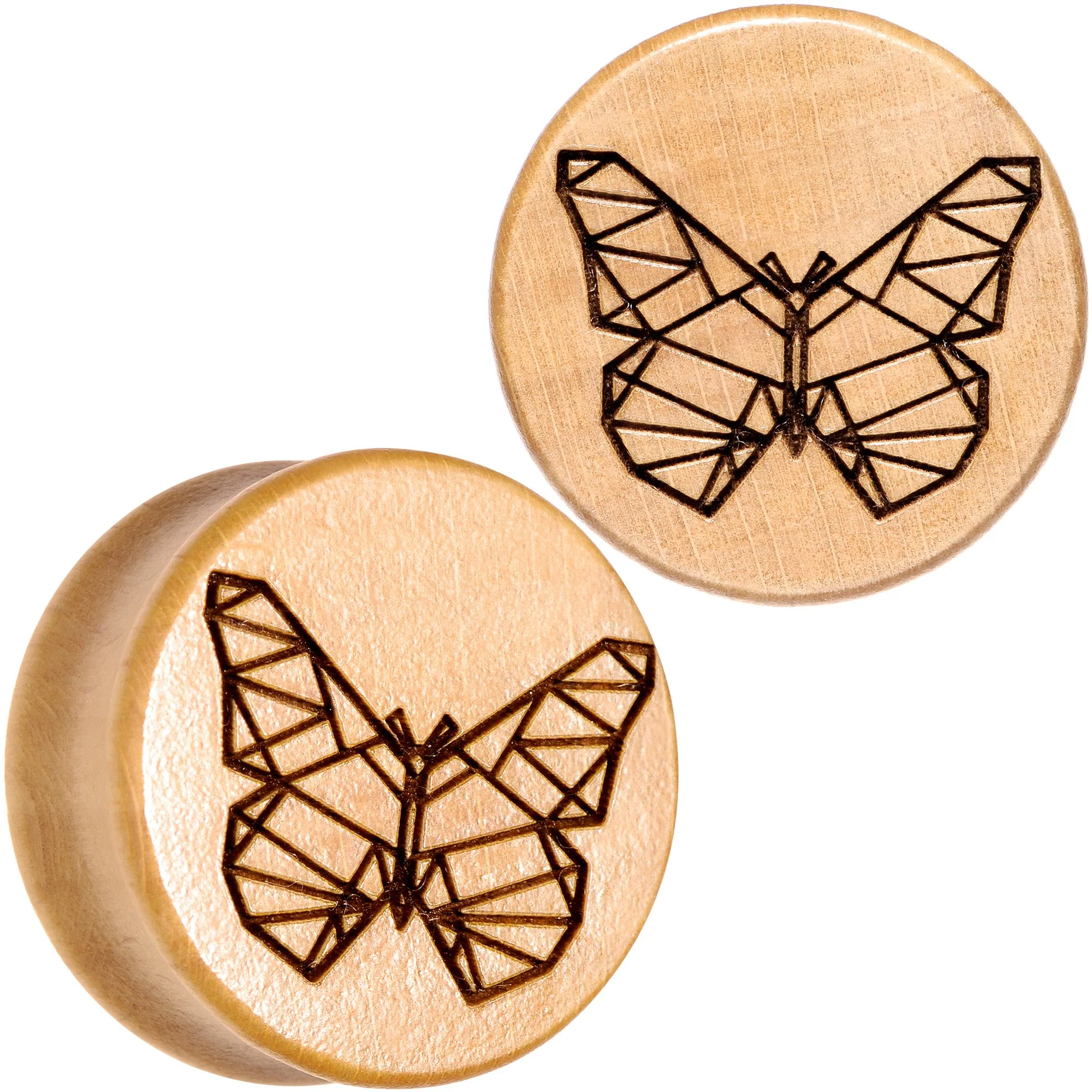 Organic Beechwood Geometric Butterfly Saddle Plug Set 0G to 25mm - Image 13