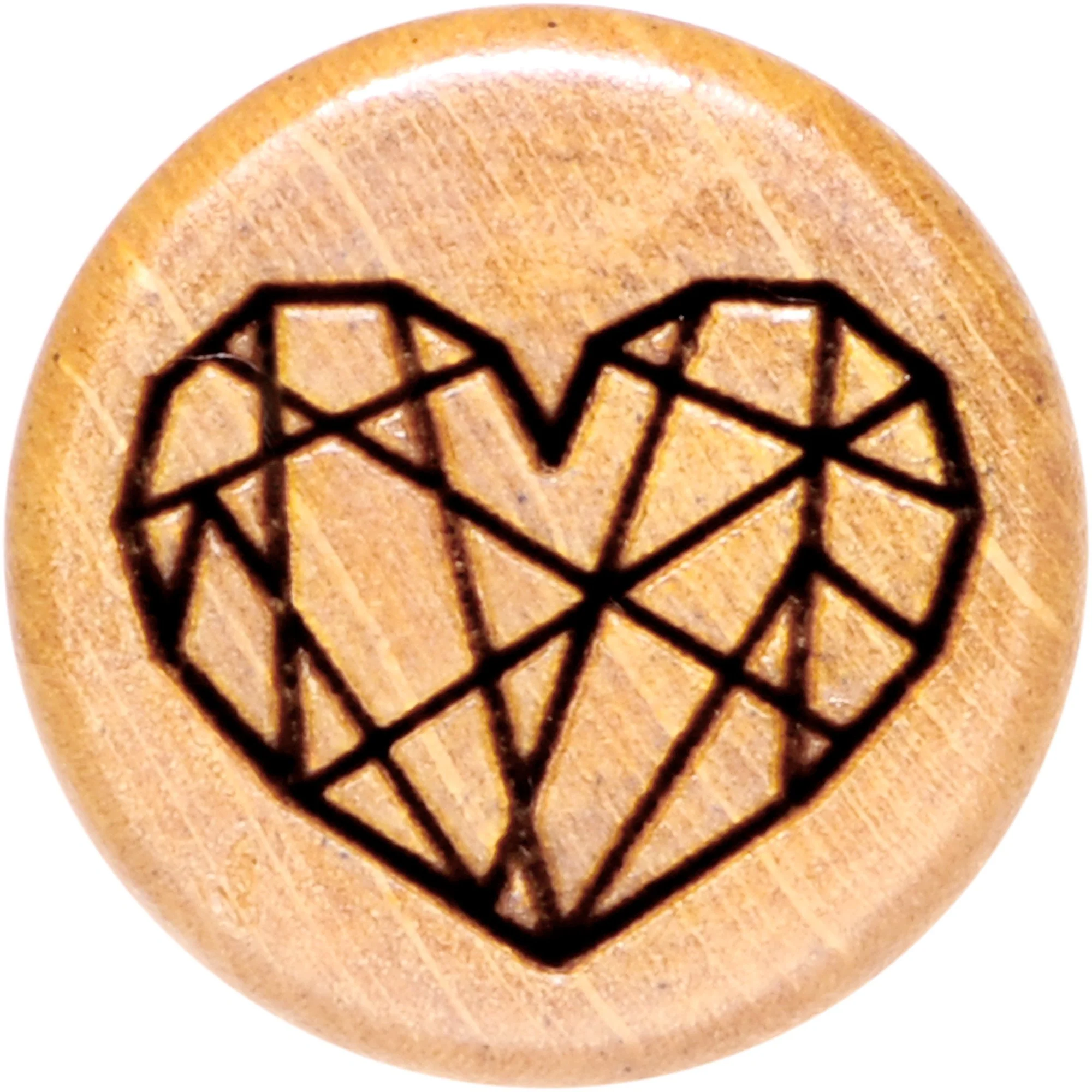 Organic Beechwood Geometric Heart Saddle Plug Set 0G to 25mm - Image 4
