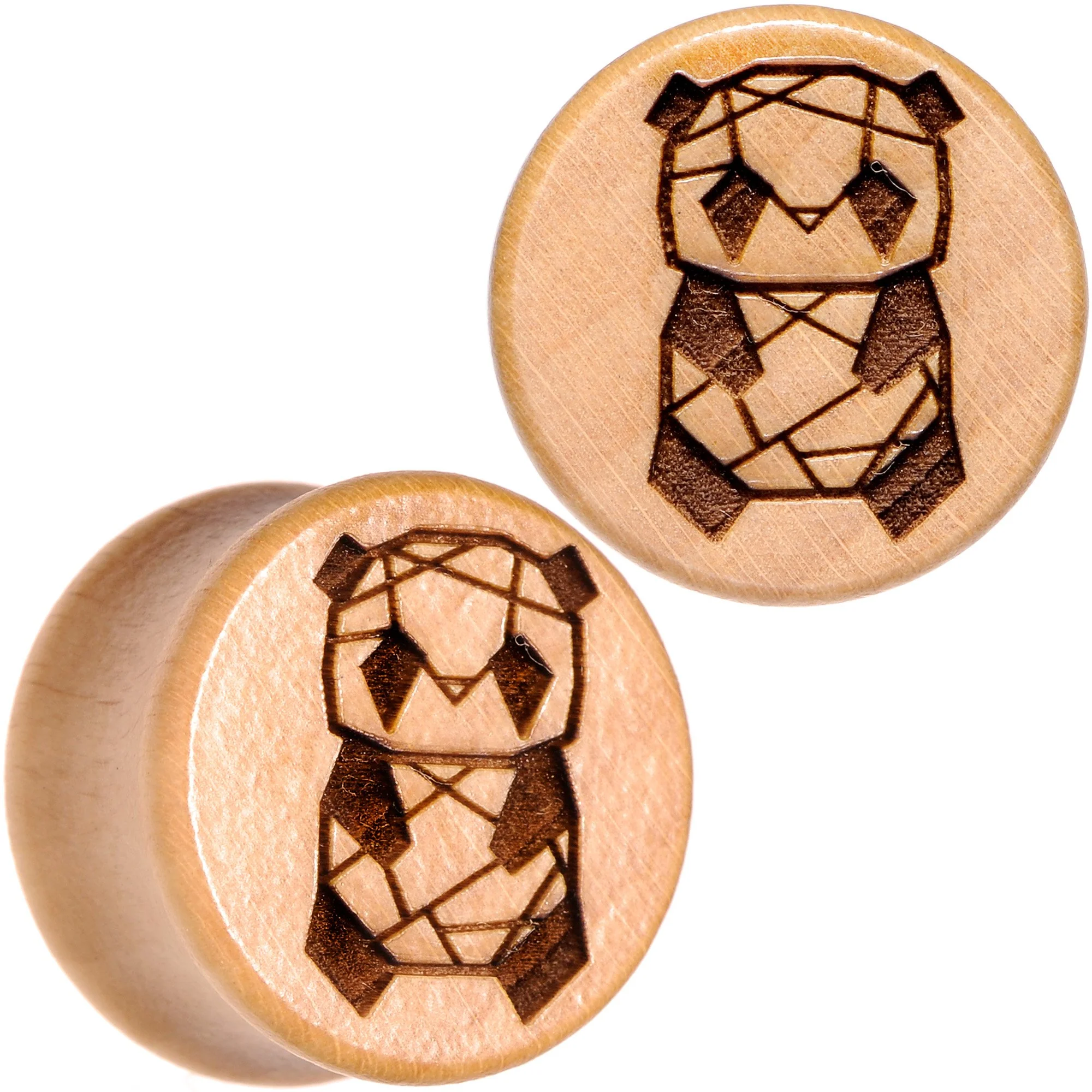 Organic Beechwood Geometric Panda Saddle Plug Set 0G to 25mm - Image 10