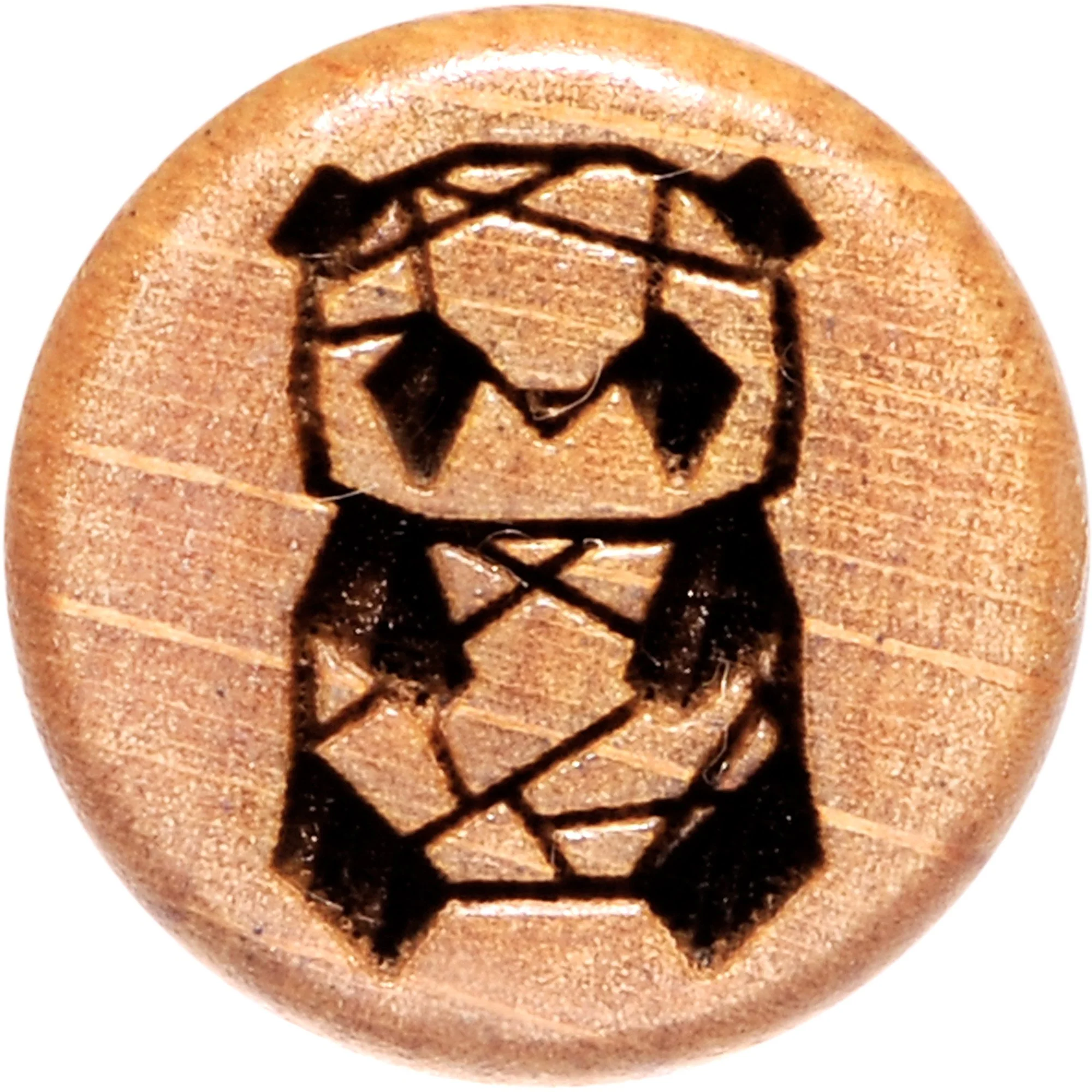 Organic Beechwood Geometric Panda Saddle Plug Set 0G to 25mm - Image 4