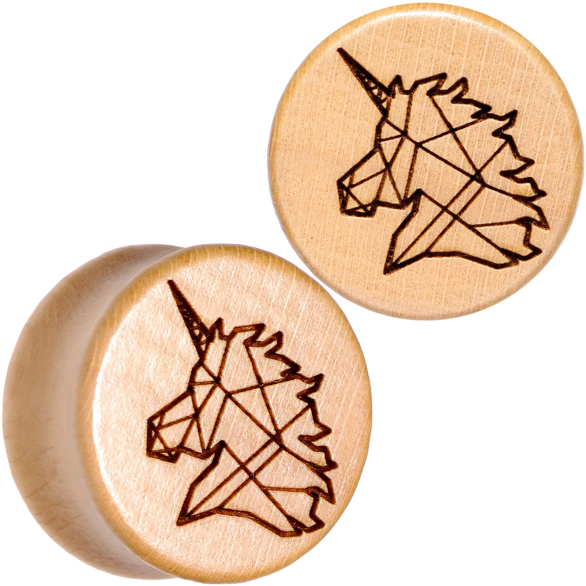 Organic Beechwood Geometric Unicorn Saddle Plug Set 0G to 25mm - Image 11