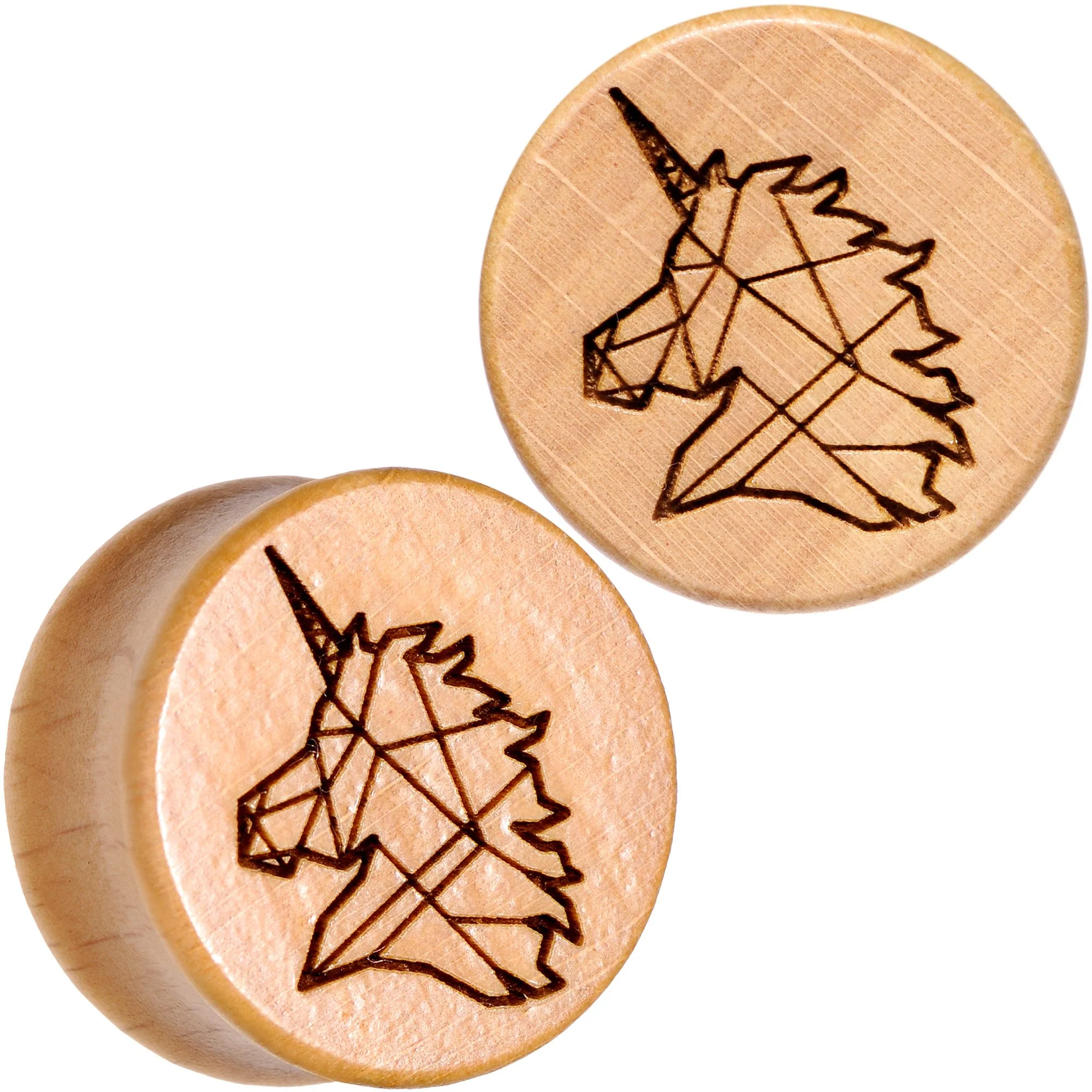 Organic Beechwood Geometric Unicorn Saddle Plug Set 0G to 25mm - Image 12