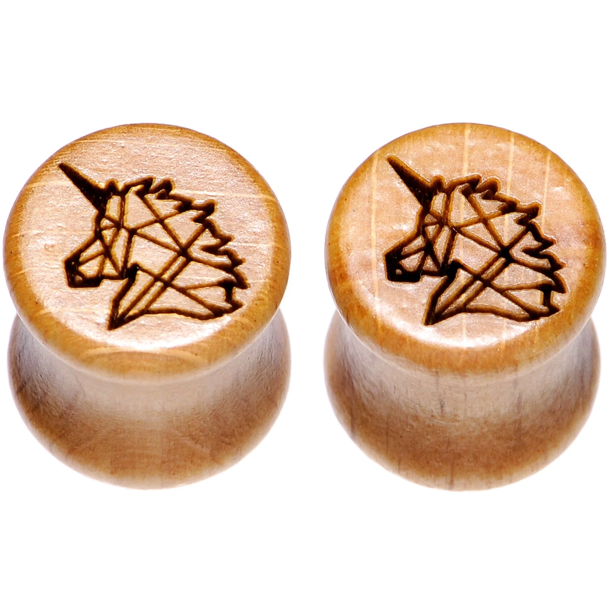 Organic Beechwood Geometric Unicorn Saddle Plug Set 0G to 25mm - Image 2