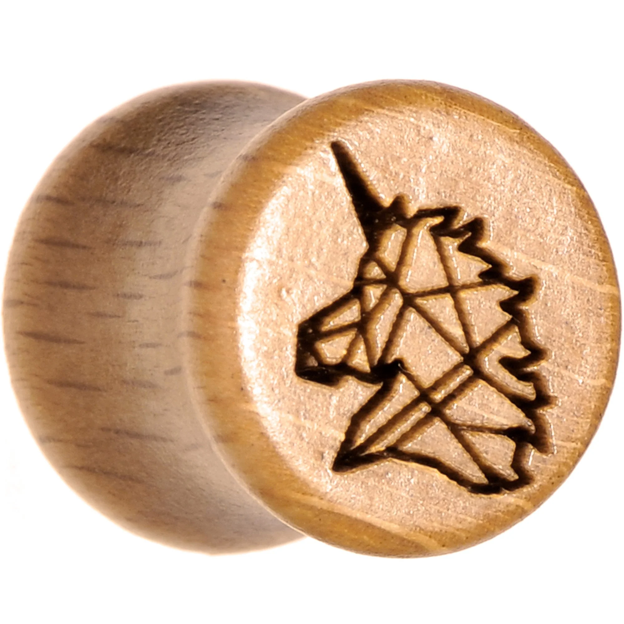 Organic Beechwood Geometric Unicorn Saddle Plug Set 0G to 25mm - Image 3