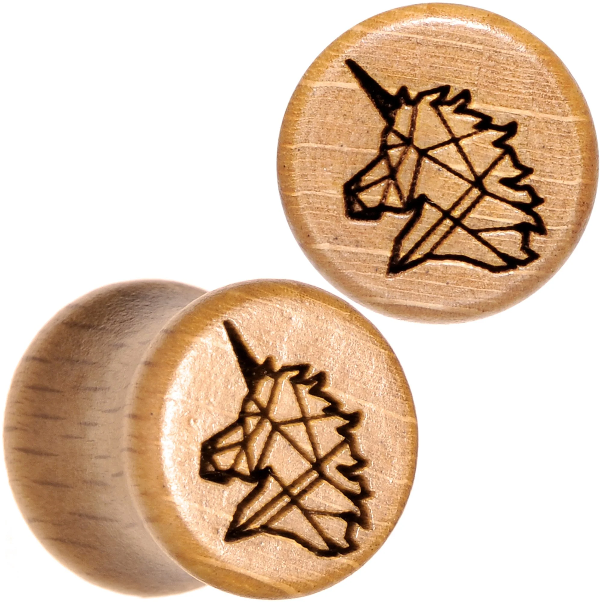 Organic Beechwood Geometric Unicorn Saddle Plug Set 0G to 25mm - Image 6