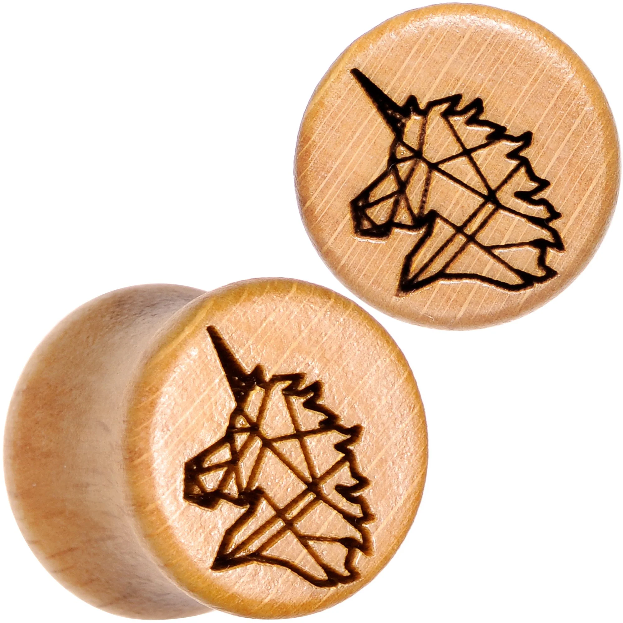 Organic Beechwood Geometric Unicorn Saddle Plug Set 0G to 25mm - Image 7