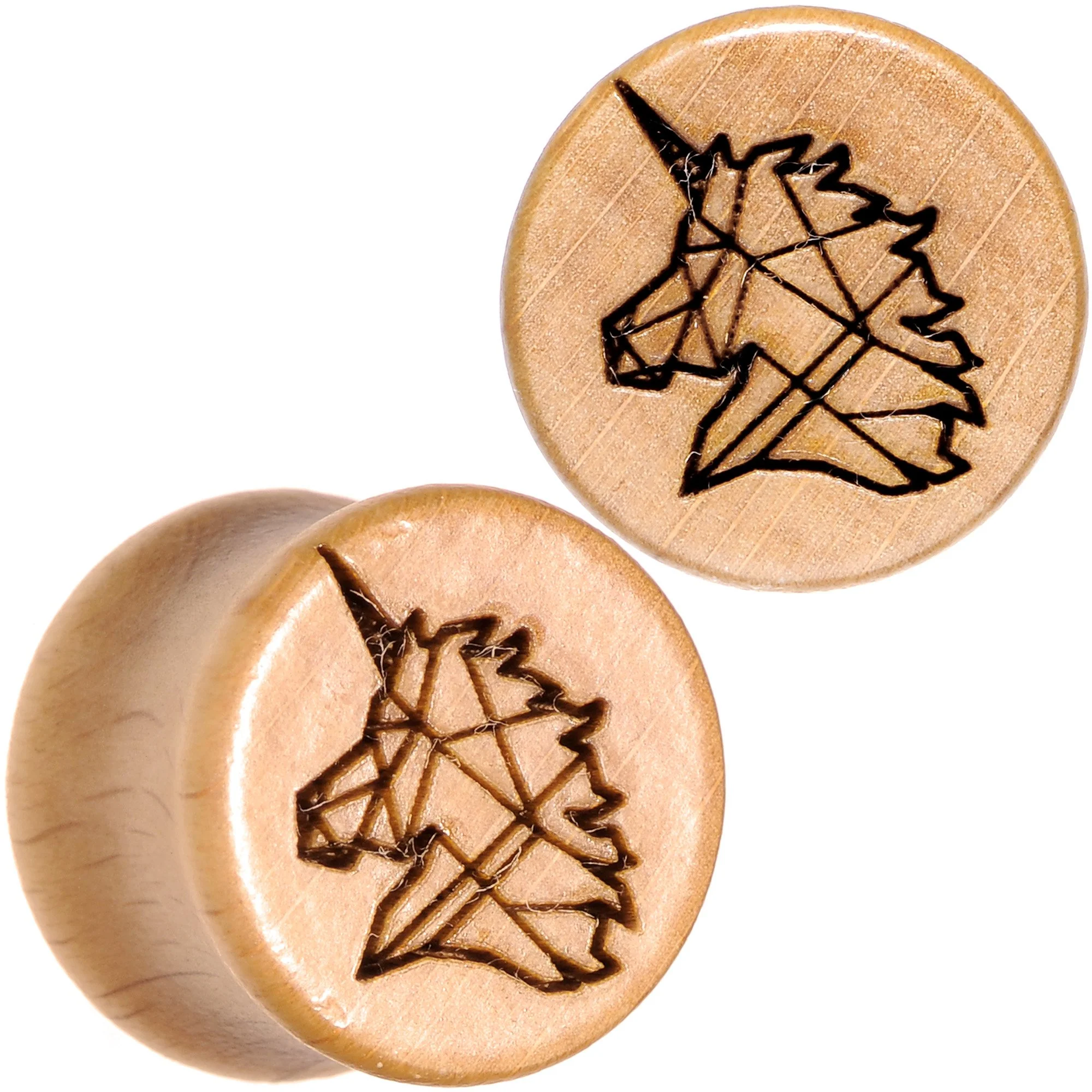 Organic Beechwood Geometric Unicorn Saddle Plug Set 0G to 25mm - Image 8