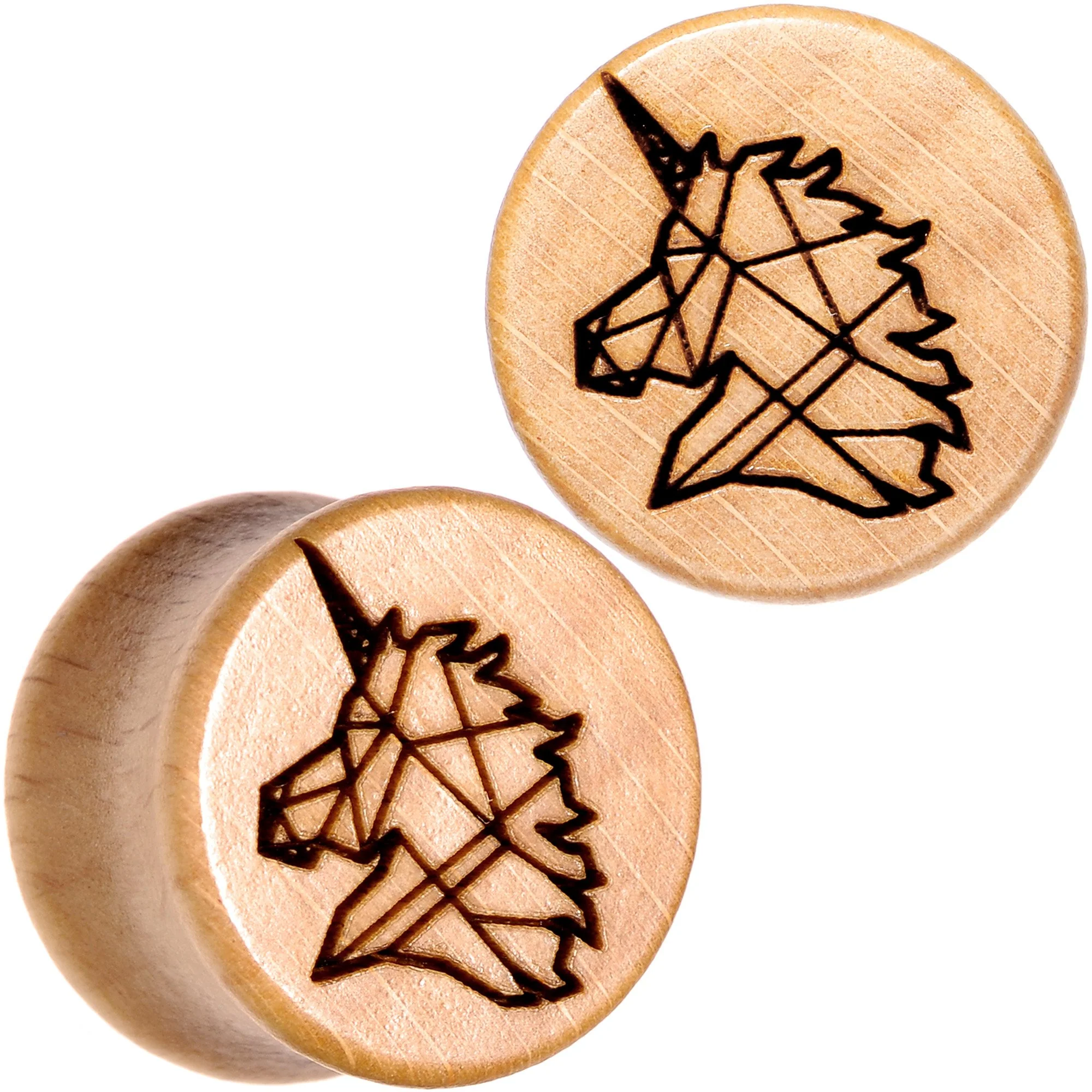 Organic Beechwood Geometric Unicorn Saddle Plug Set 0G to 25mm - Image 9