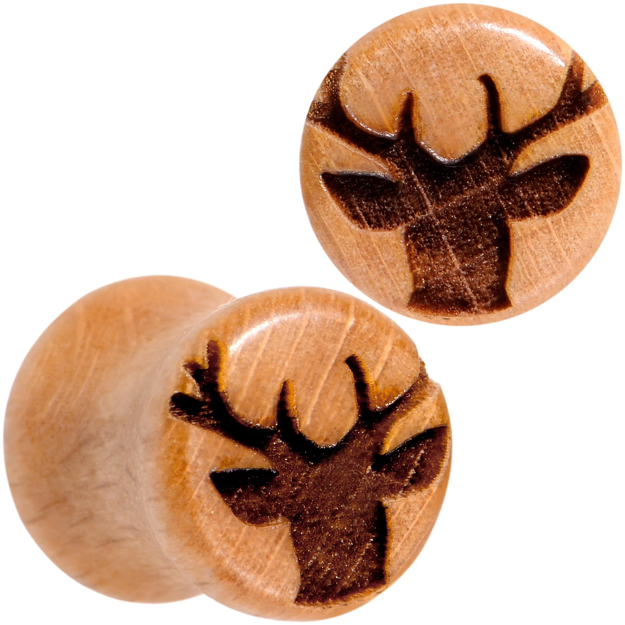 Organic Beechwood Holiday Antler Deer Saddle Plug Set Sizes 8mm to 25mm - Image 8
