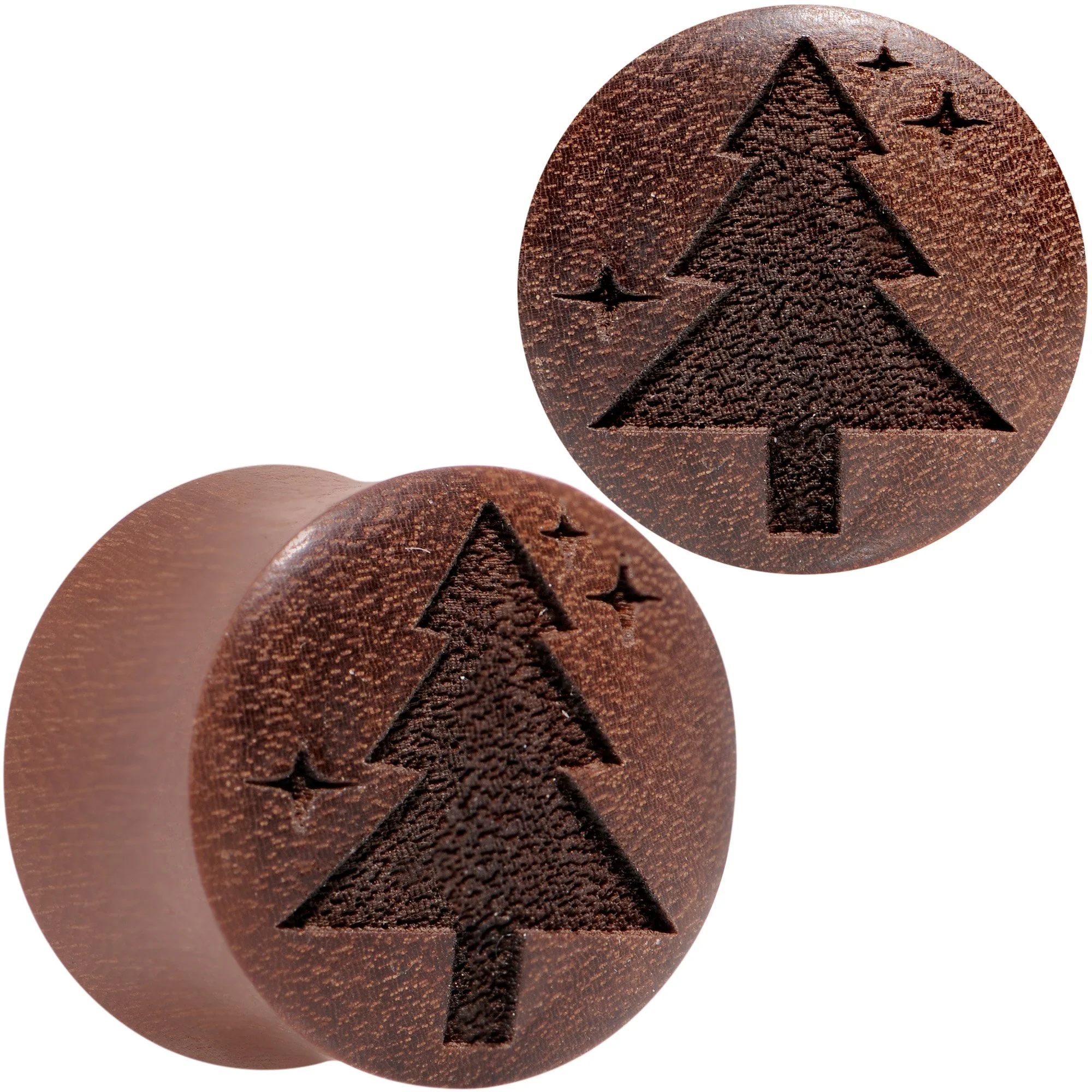 Organic Sawo Wood Christmas Tree Saddle Plug Set Sizes 8mm to 25mm - Image 4