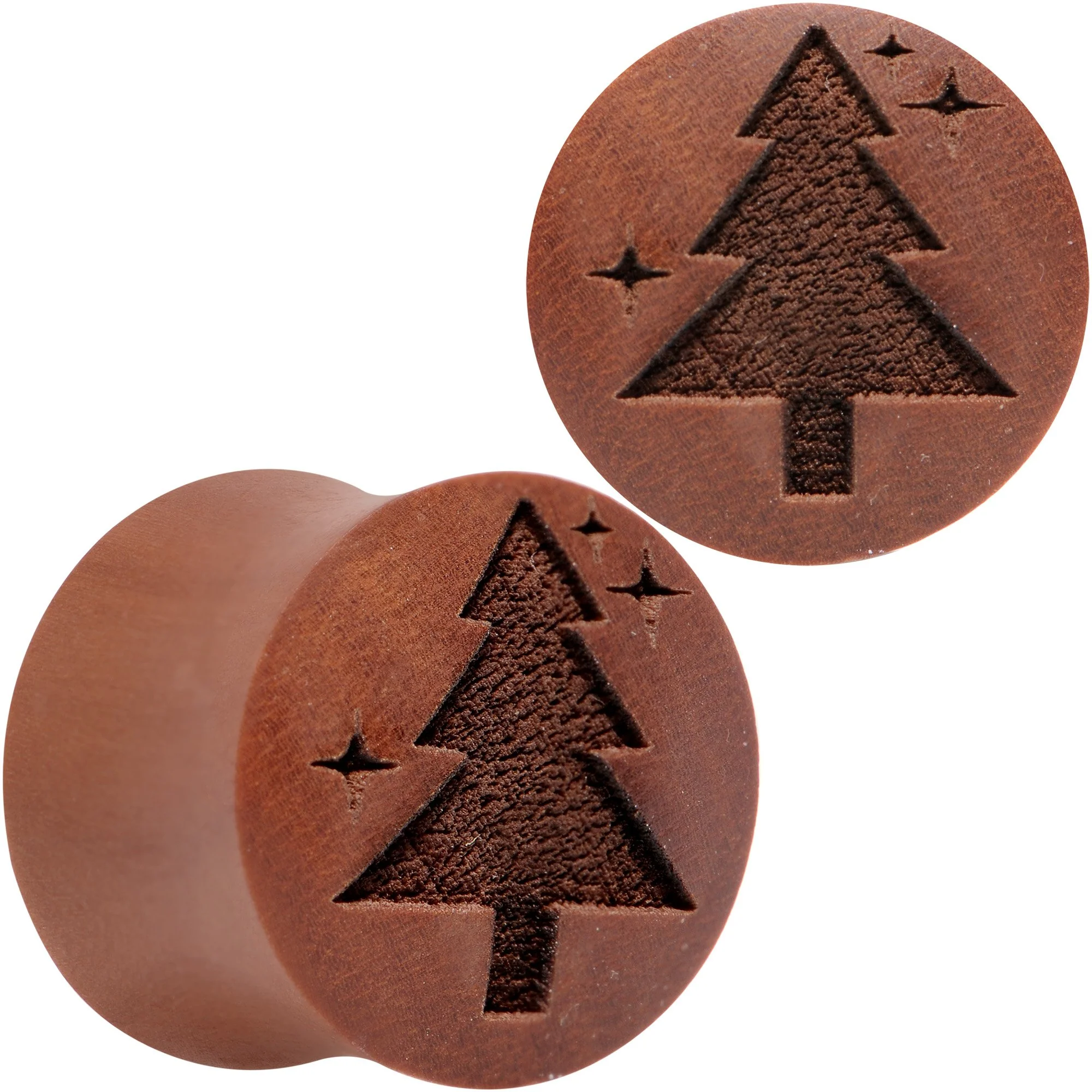 Organic Sawo Wood Christmas Tree Saddle Plug Set Sizes 8mm to 25mm - Image 5