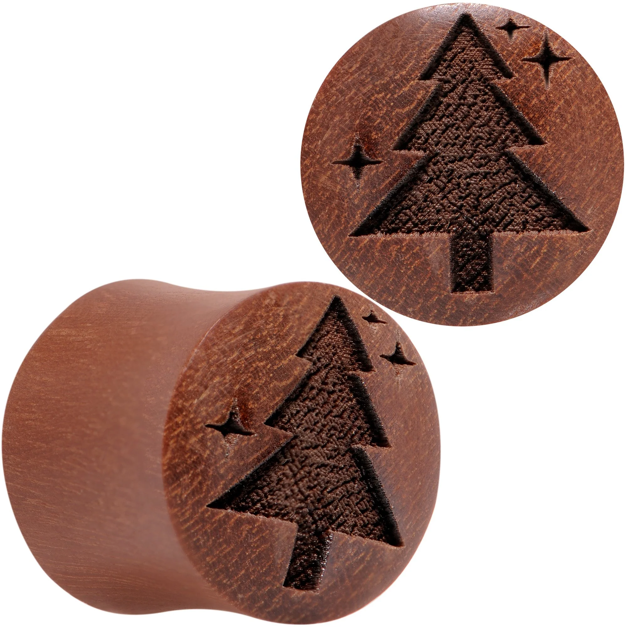 Organic Sawo Wood Christmas Tree Saddle Plug Set Sizes 8mm to 25mm - Image 6