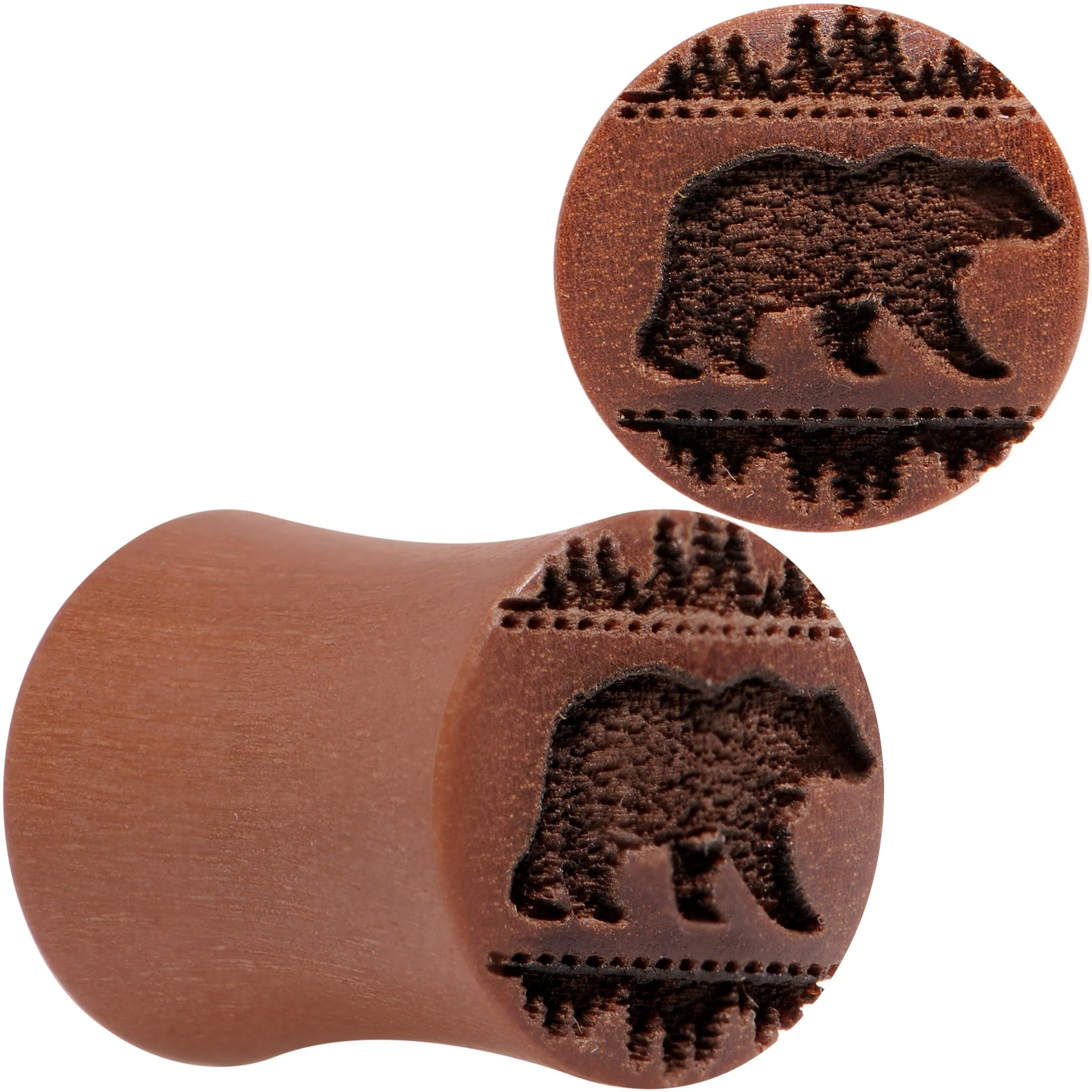 Organic Sawo Wood Holiday Bear in the Woods Saddle Plug Set Sizes 8mm to 25mm - Image 8