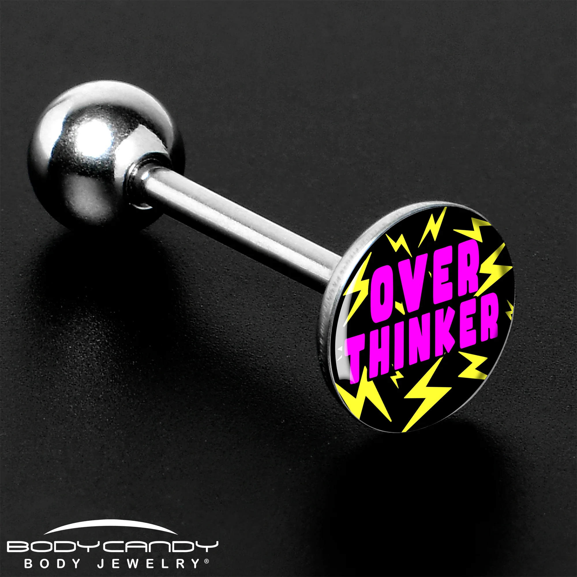 Over Thinker Impact Barbell Tongue Ring by Onyx O - Image 8
