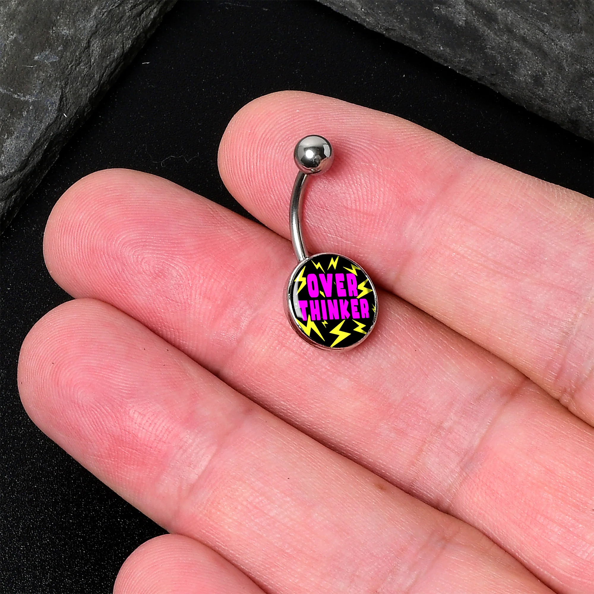 Over Thinker Impact Belly Ring by Onyx O - Image 2