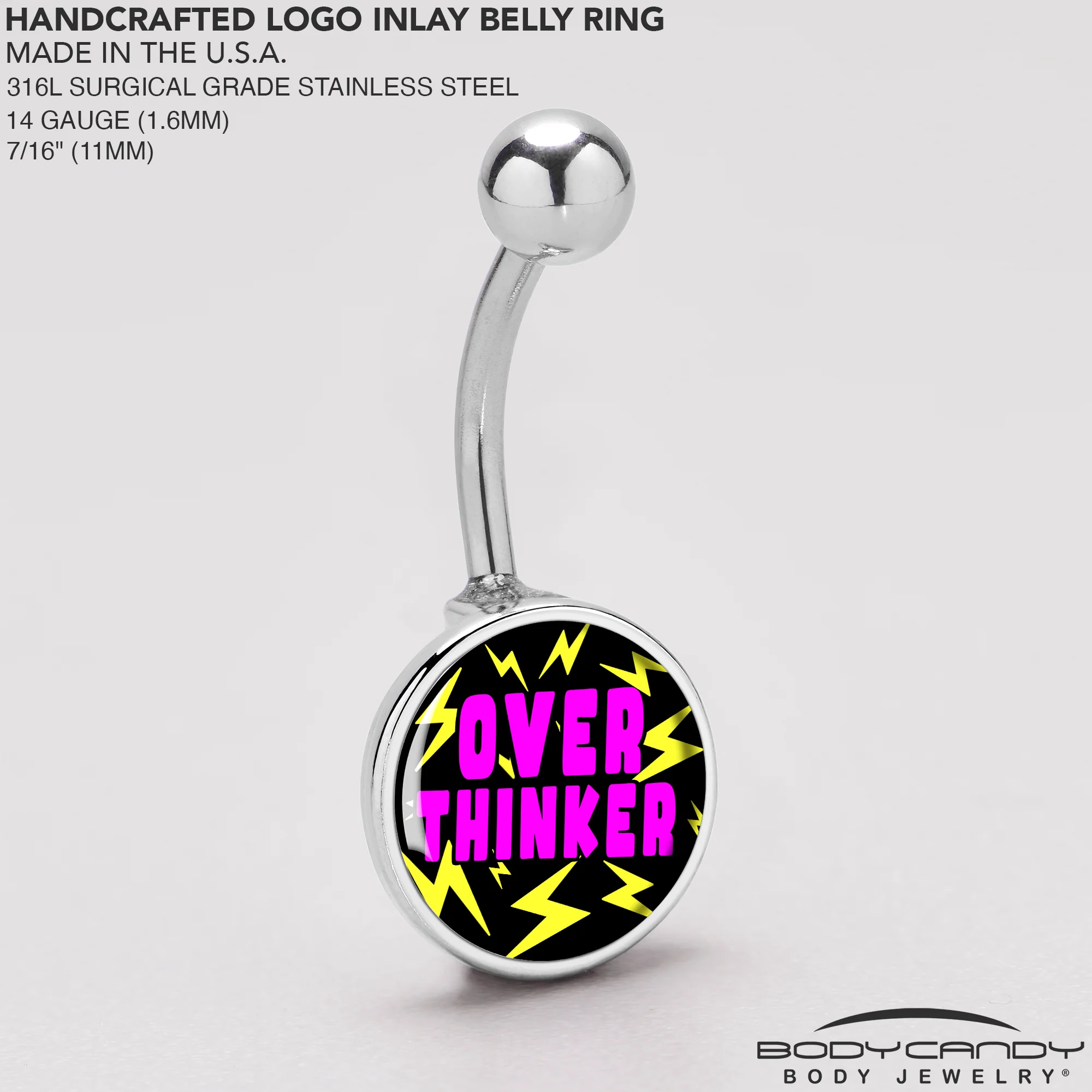 Over Thinker Impact Belly Ring by Onyx O - Image 5