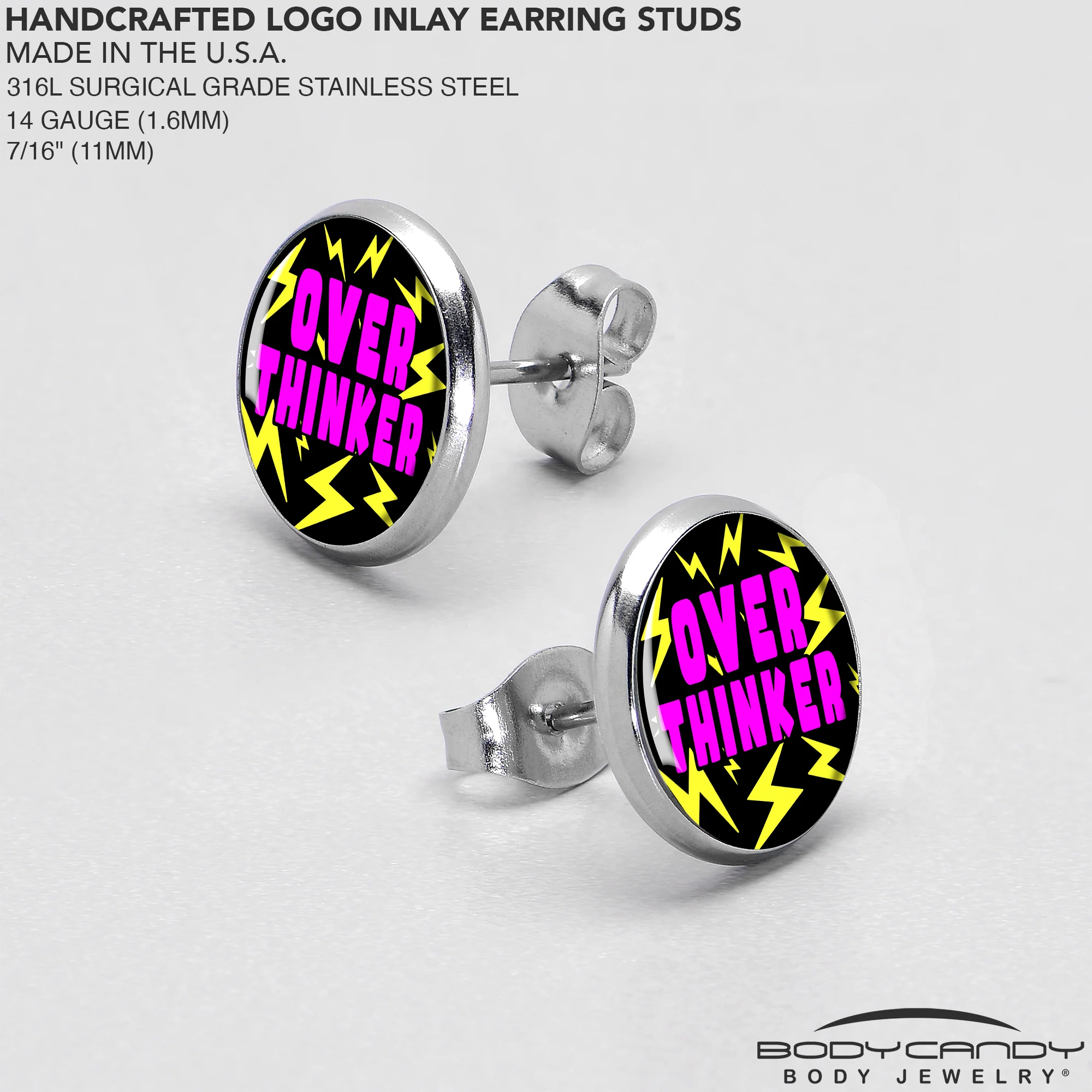 Over Thinker Impact Stud Earrings by Onyx O - Image 7