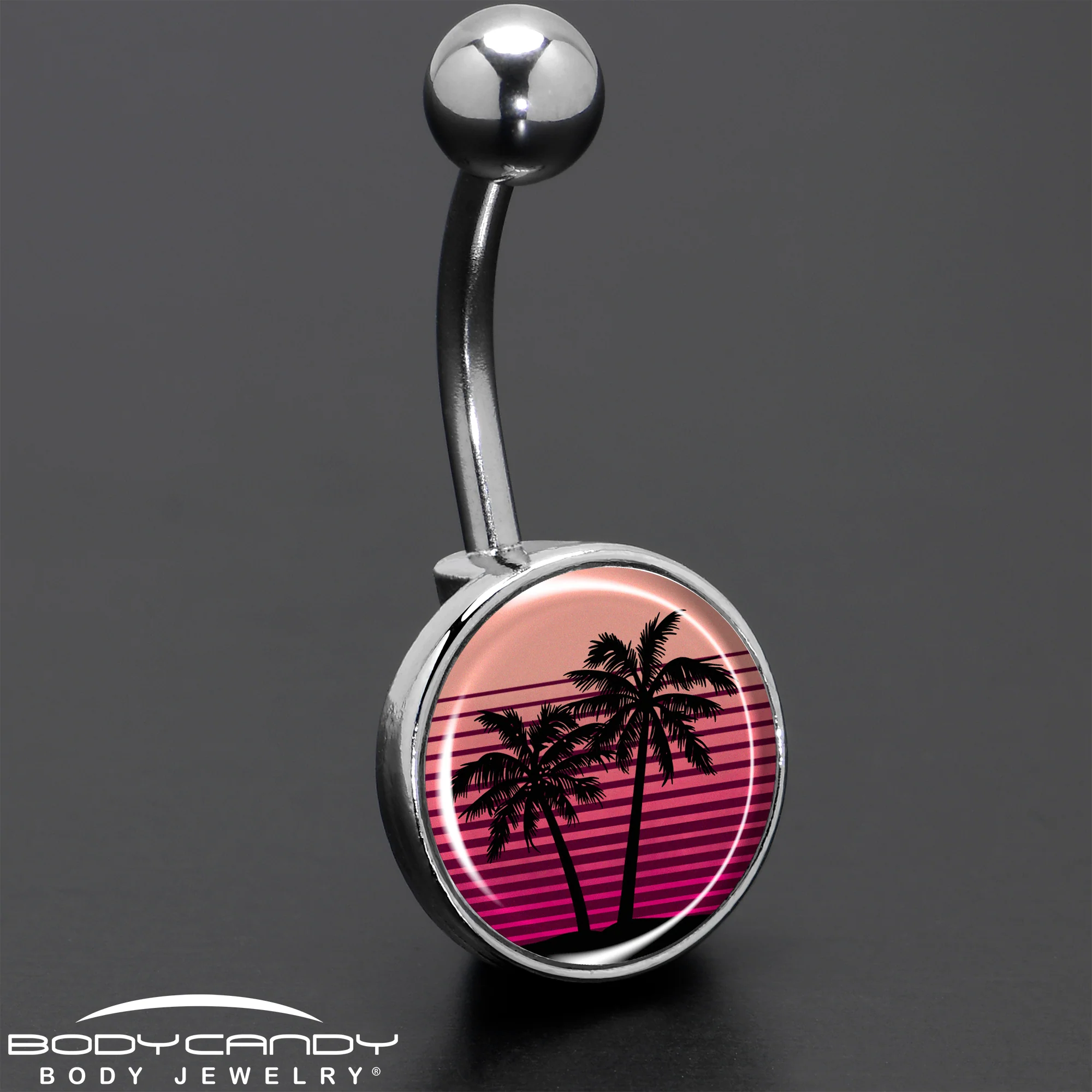 Palm Tree Retro Sunset Belly Ring by Onyx O - Image 8