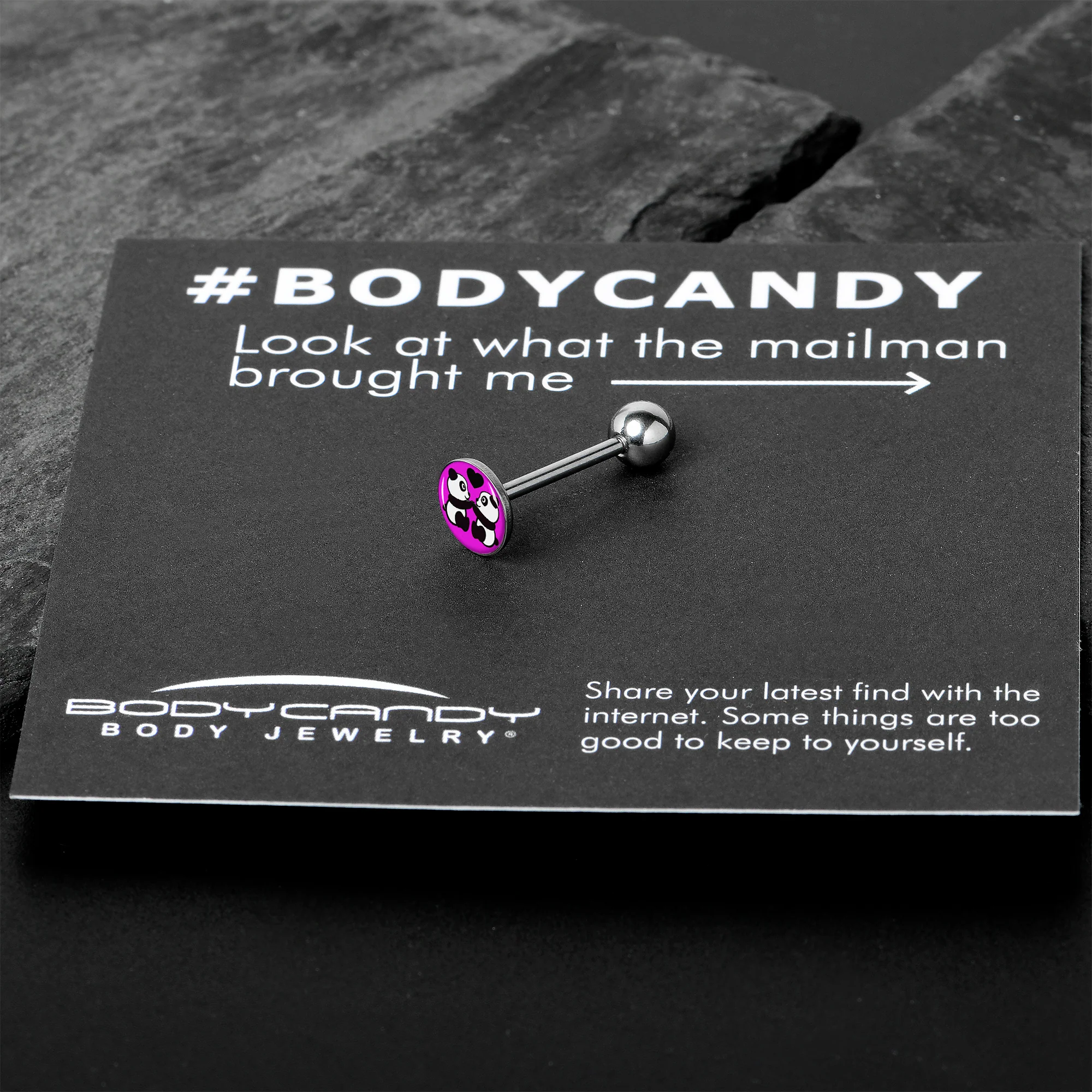 Panda Love Barbell Tongue Ring by Onyx O - Image 7
